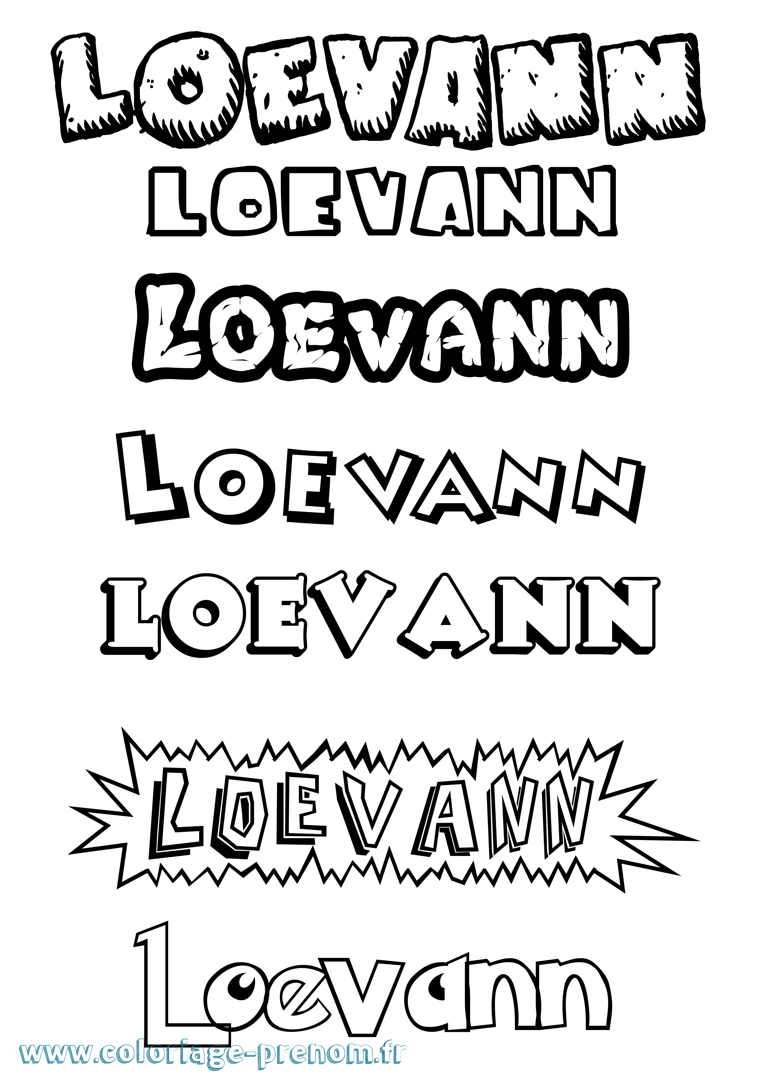 Coloriage prénom Loevann Dessin Animé