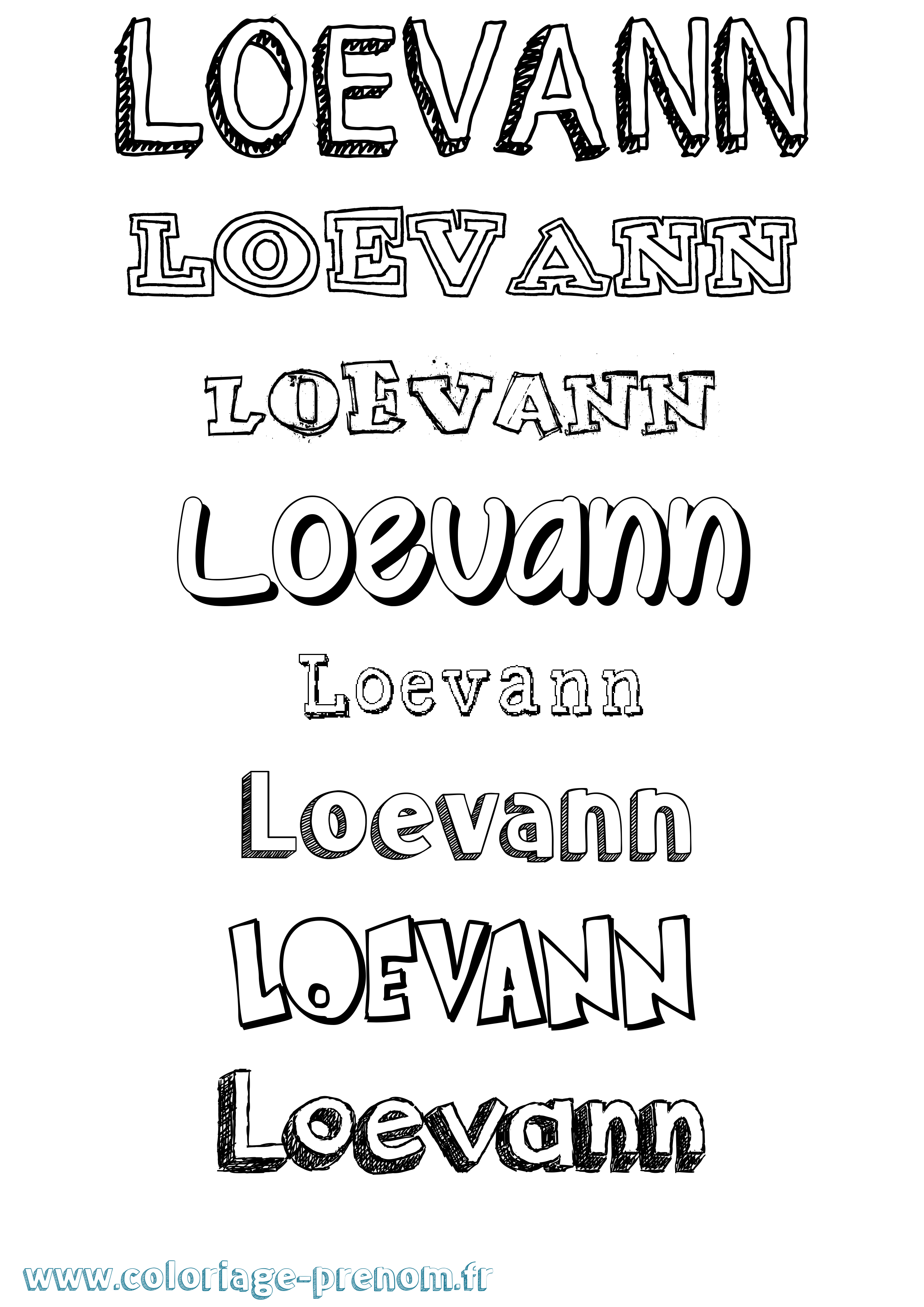 Coloriage prénom Loevann Dessiné