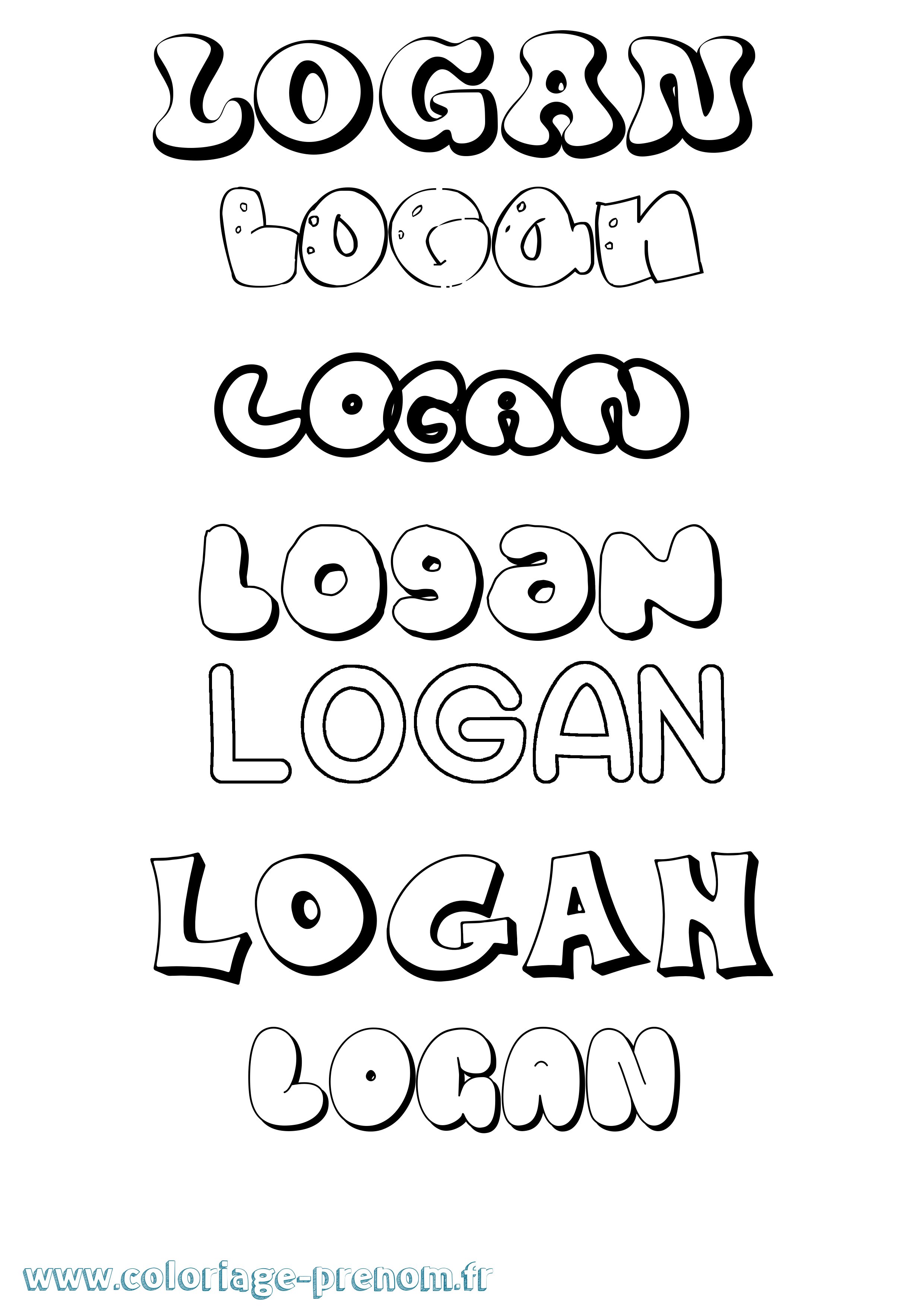 Coloriage prénom Logan Bubble
