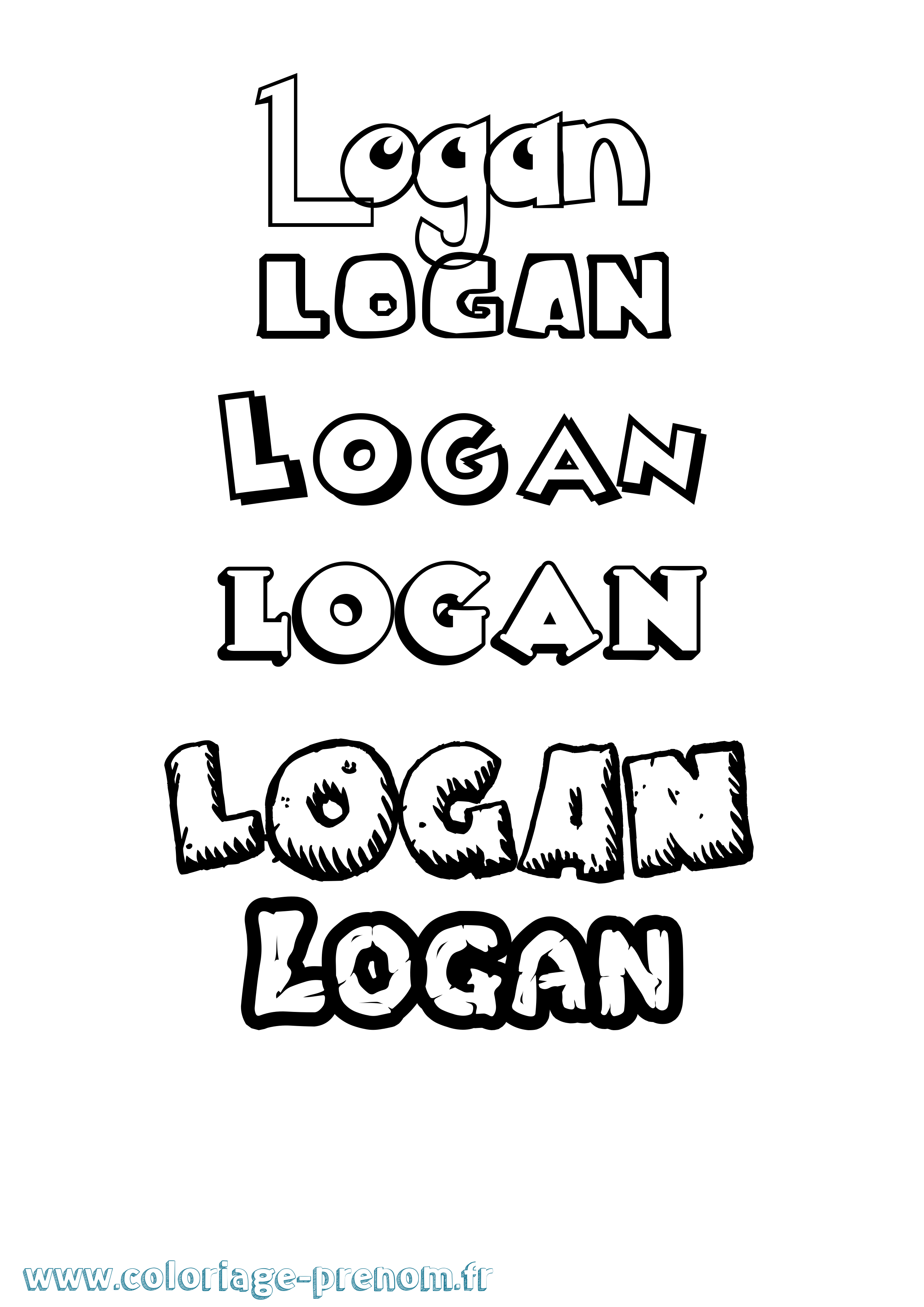 Coloriage prénom Logan Dessin Animé