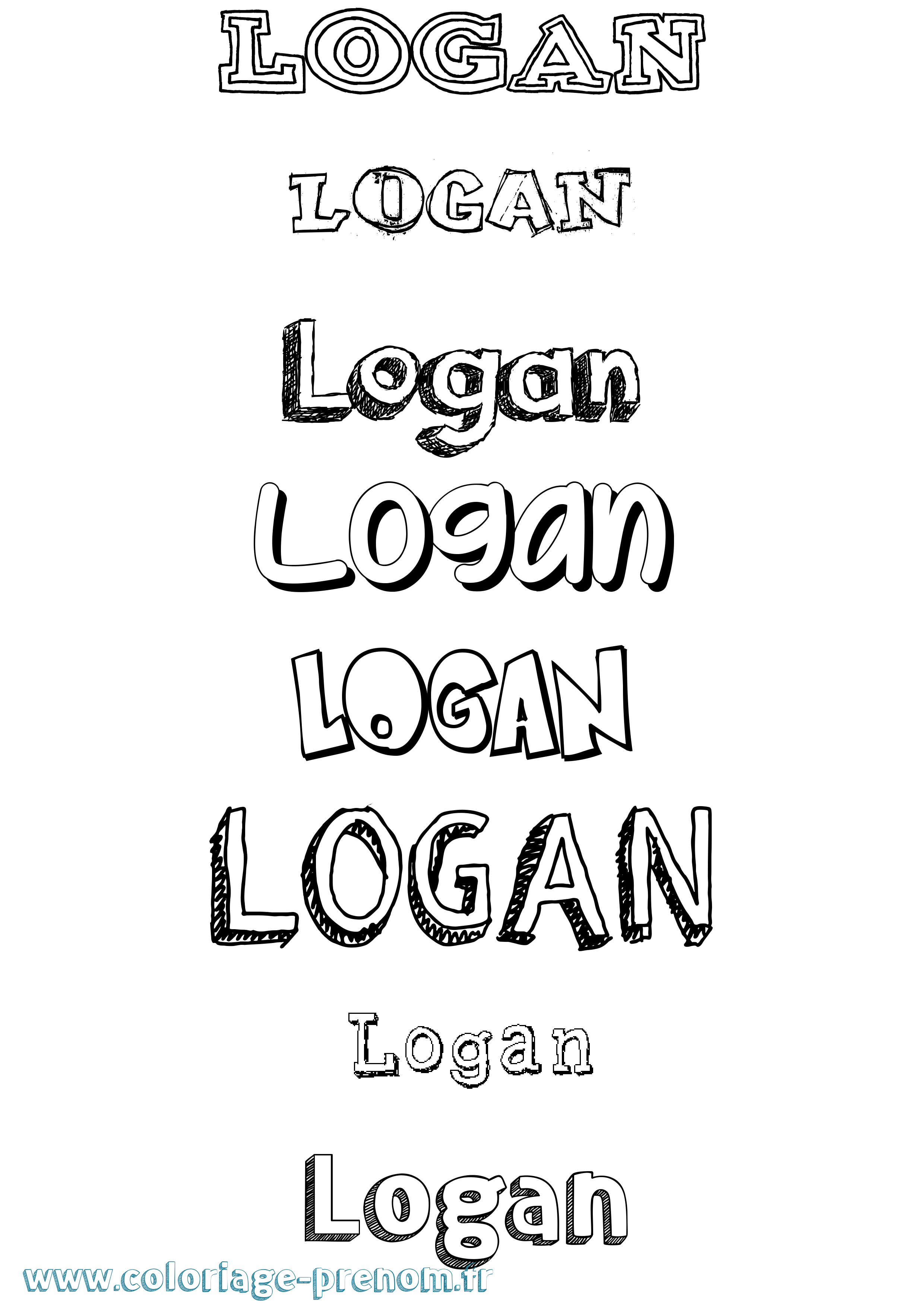 Coloriage prénom Logan Dessiné