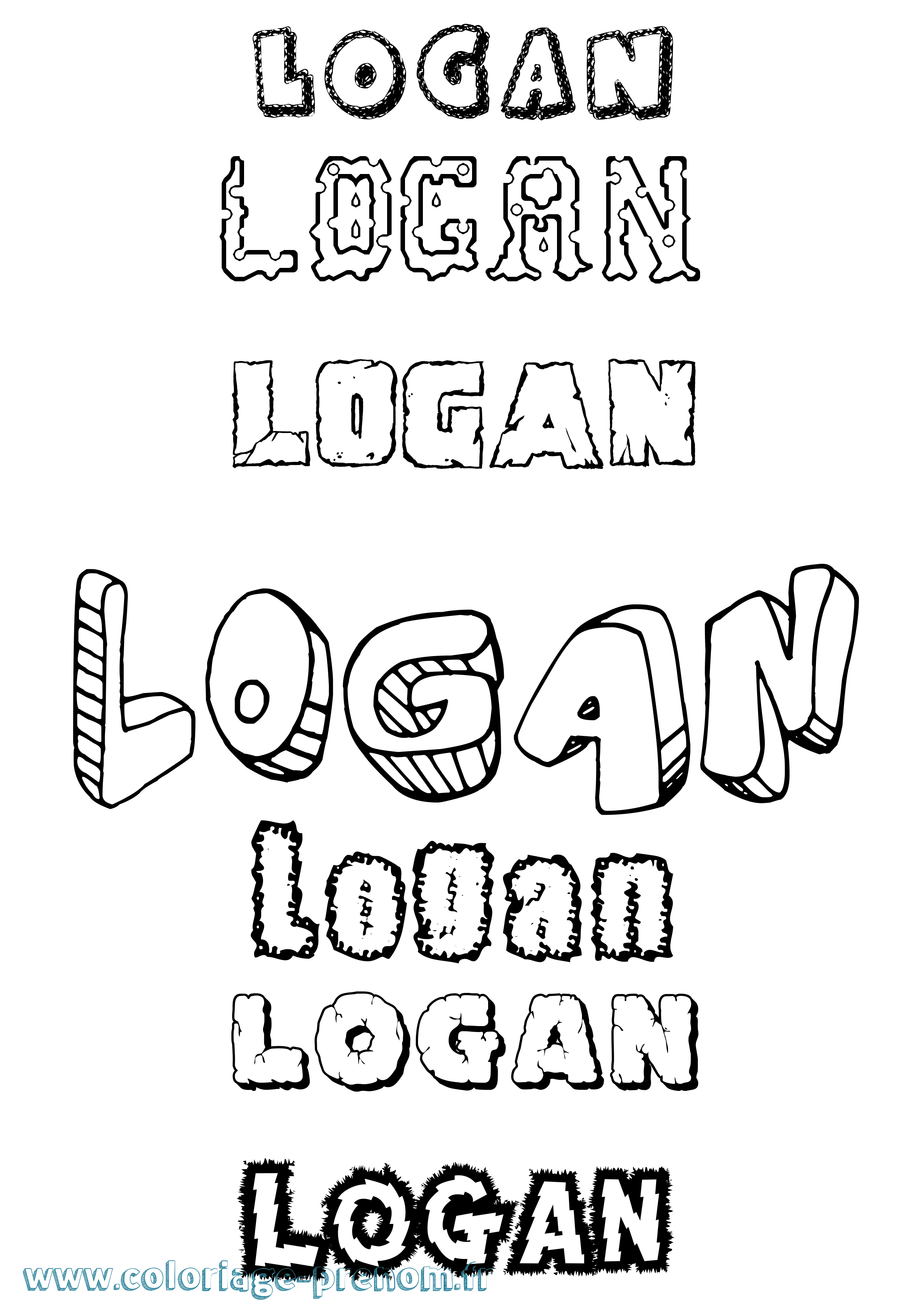 Coloriage Logan Destructuré Coloriage prénom Logan Destructuré