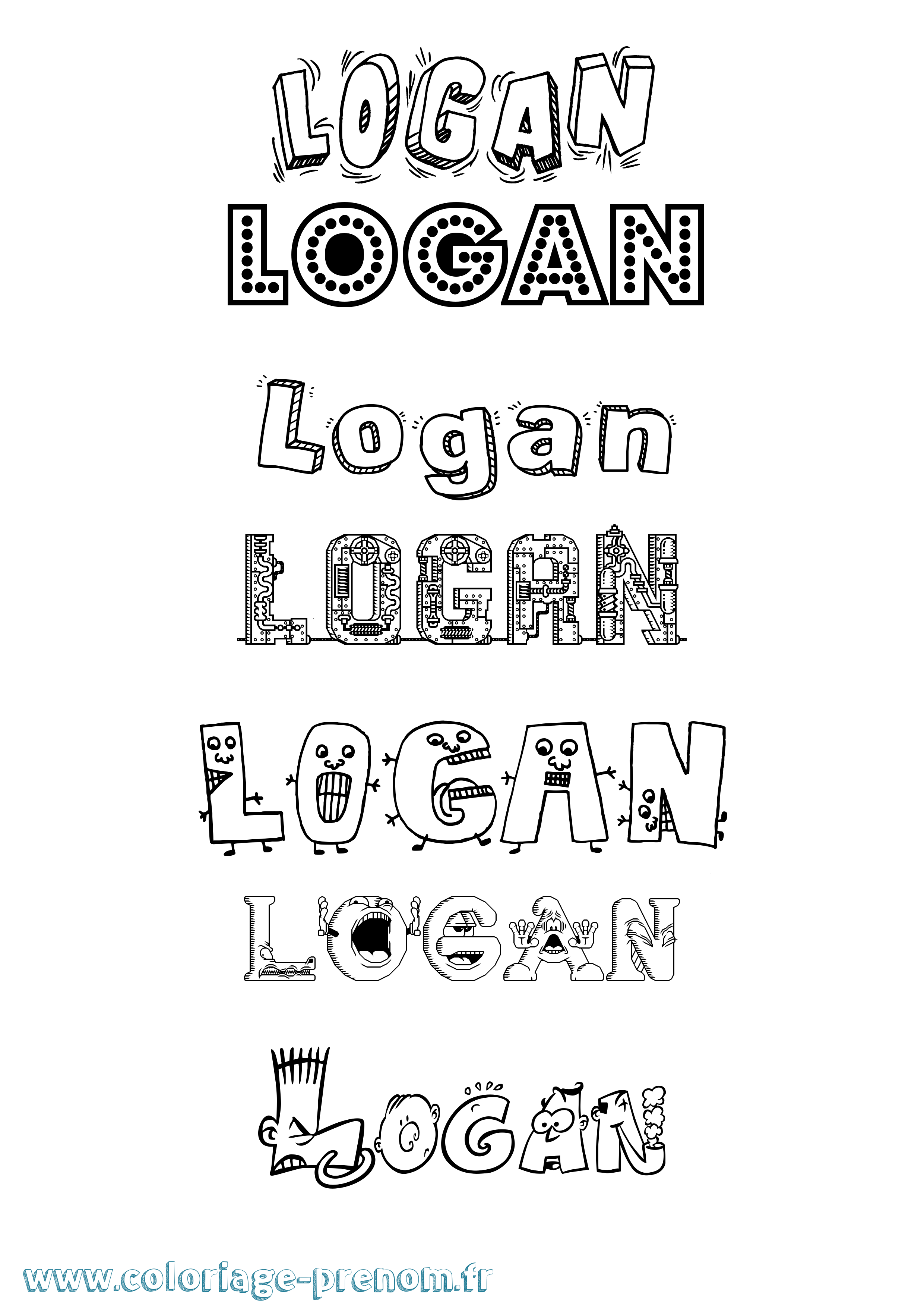 Coloriage prénom Logan Fun