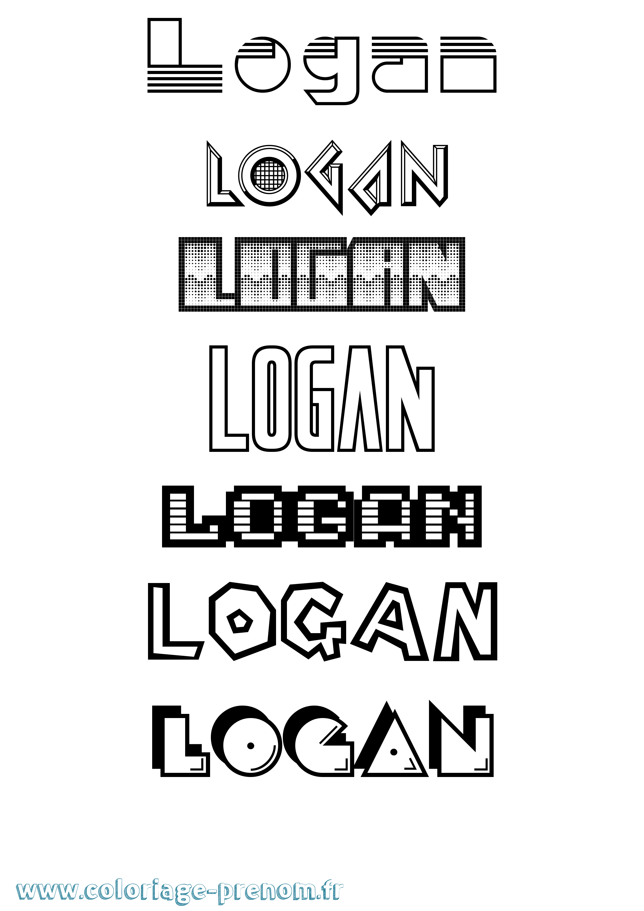 Coloriage prénom Logan Jeux Vidéos