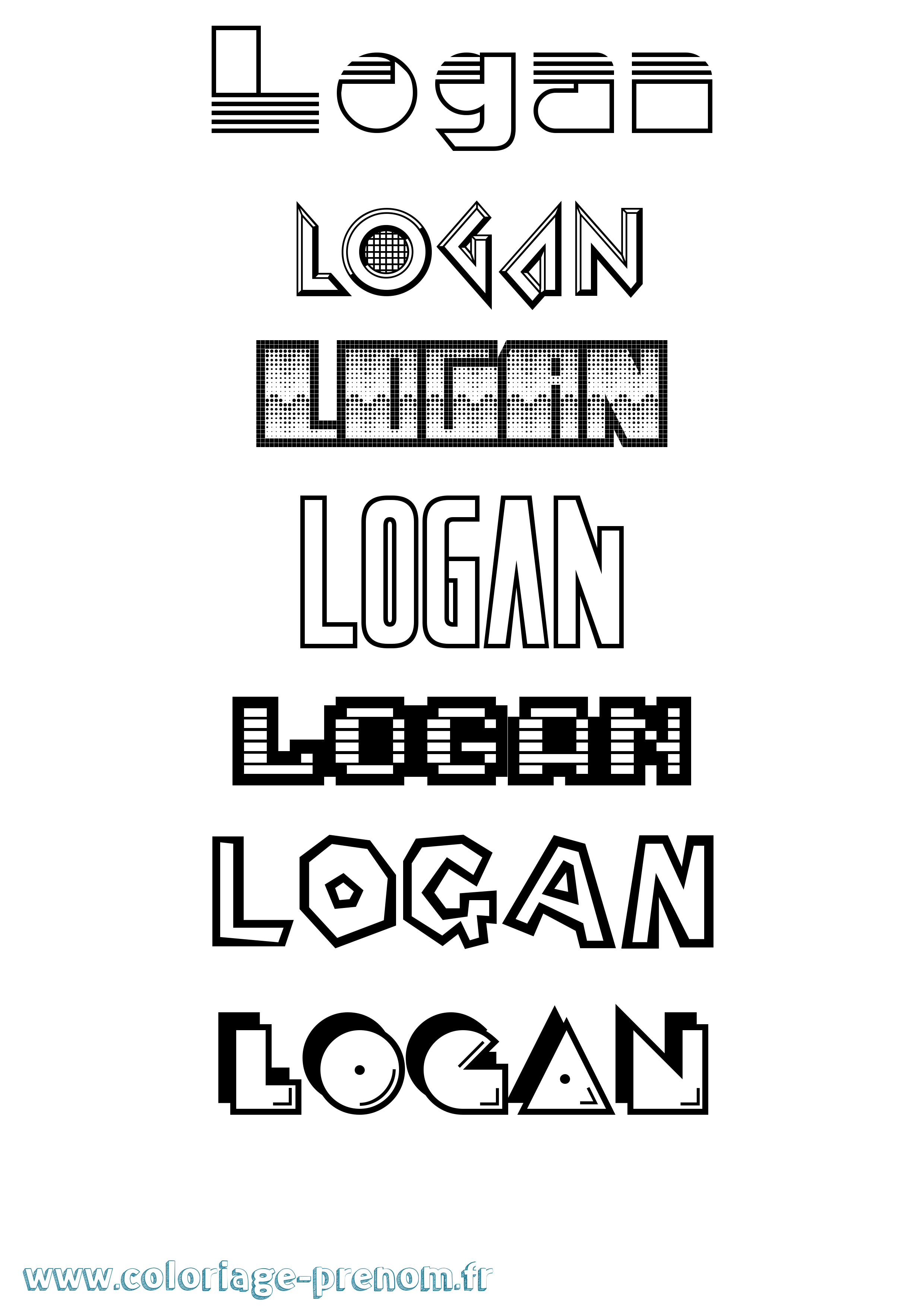Coloriage Logan Jeux Vidéos Coloriage prénom Logan Jeux Vidéos