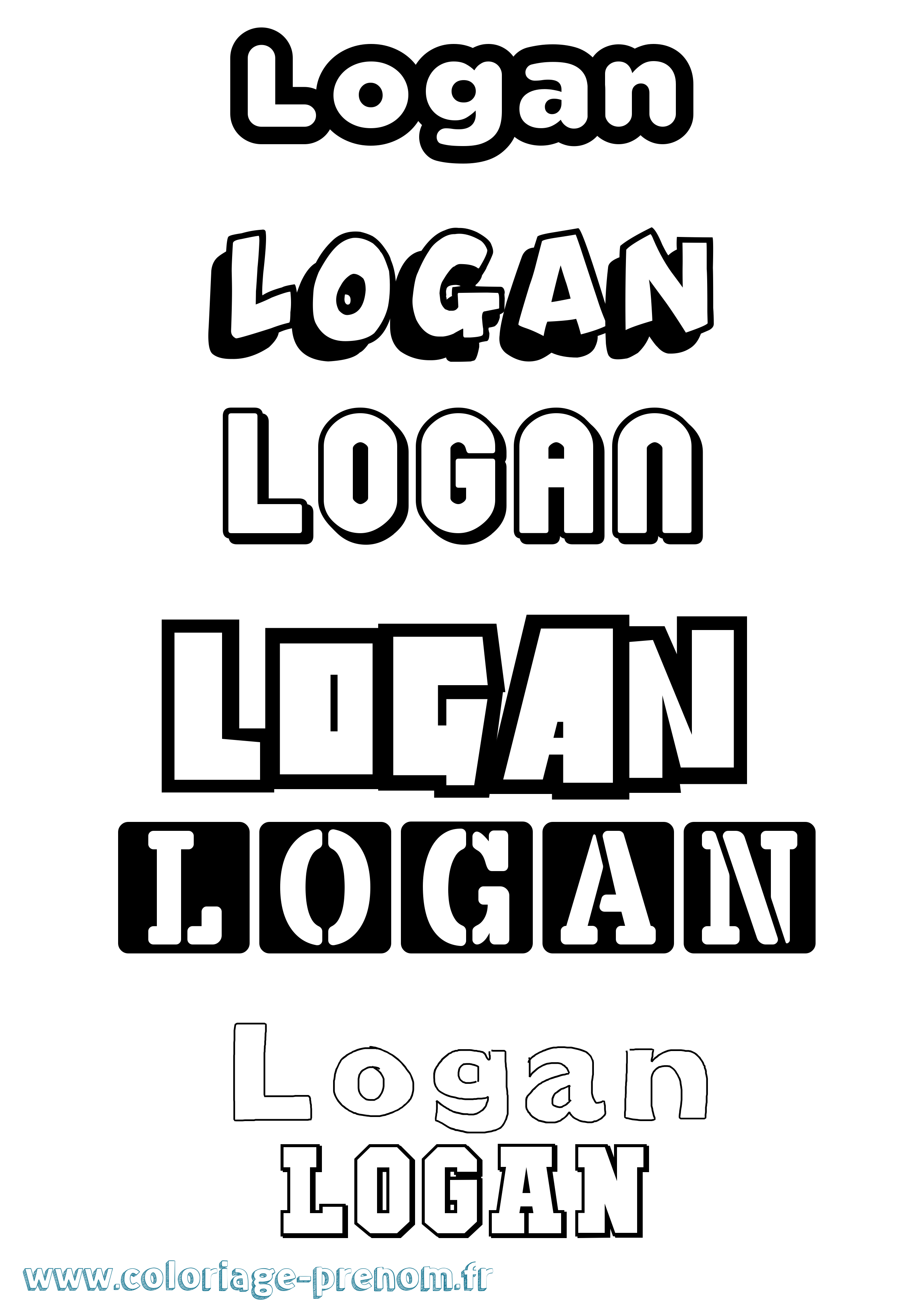 Coloriage Logan Simple Coloriage prénom Logan Simple