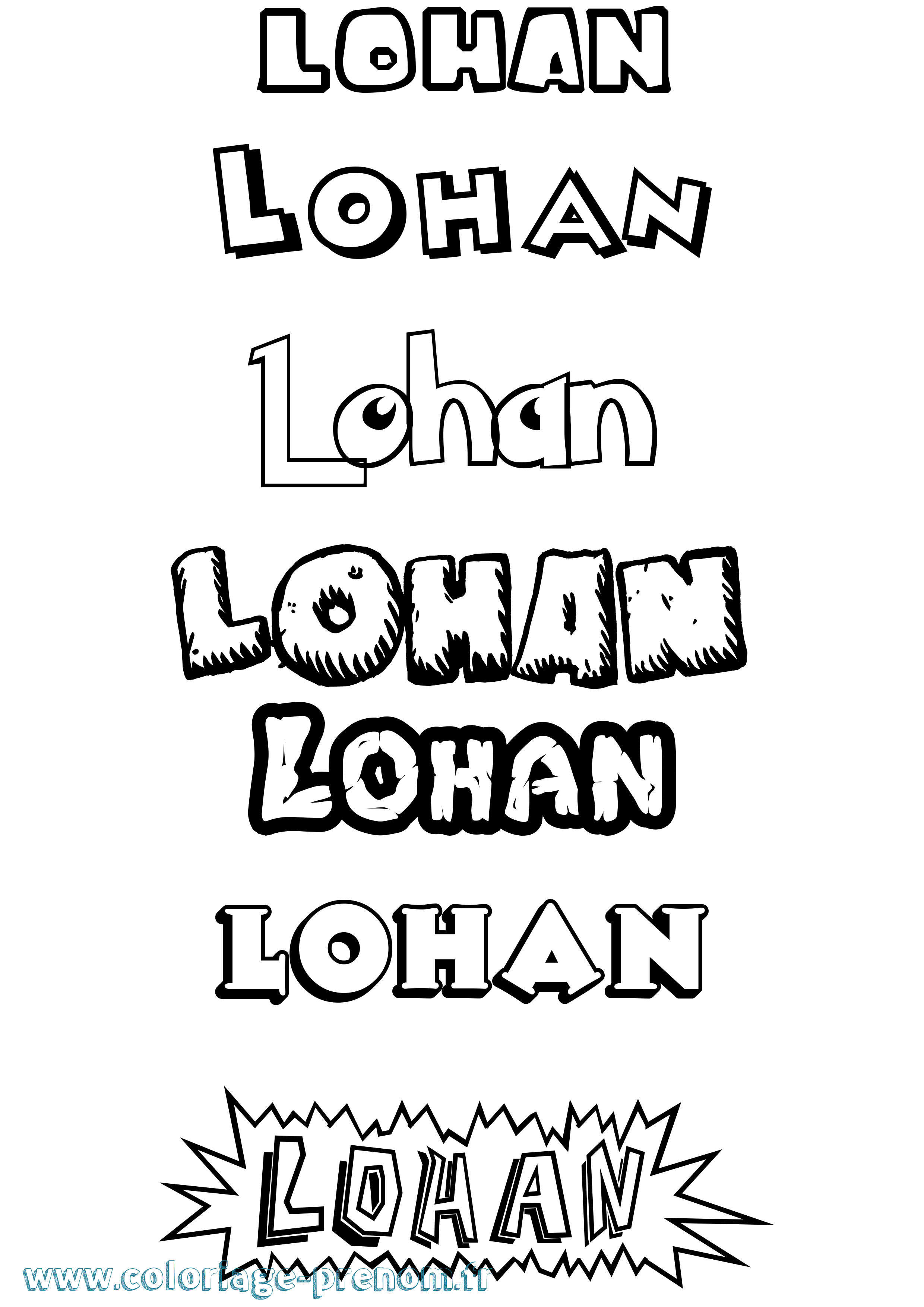 Coloriage Lohan Coloriage prénom Lohan