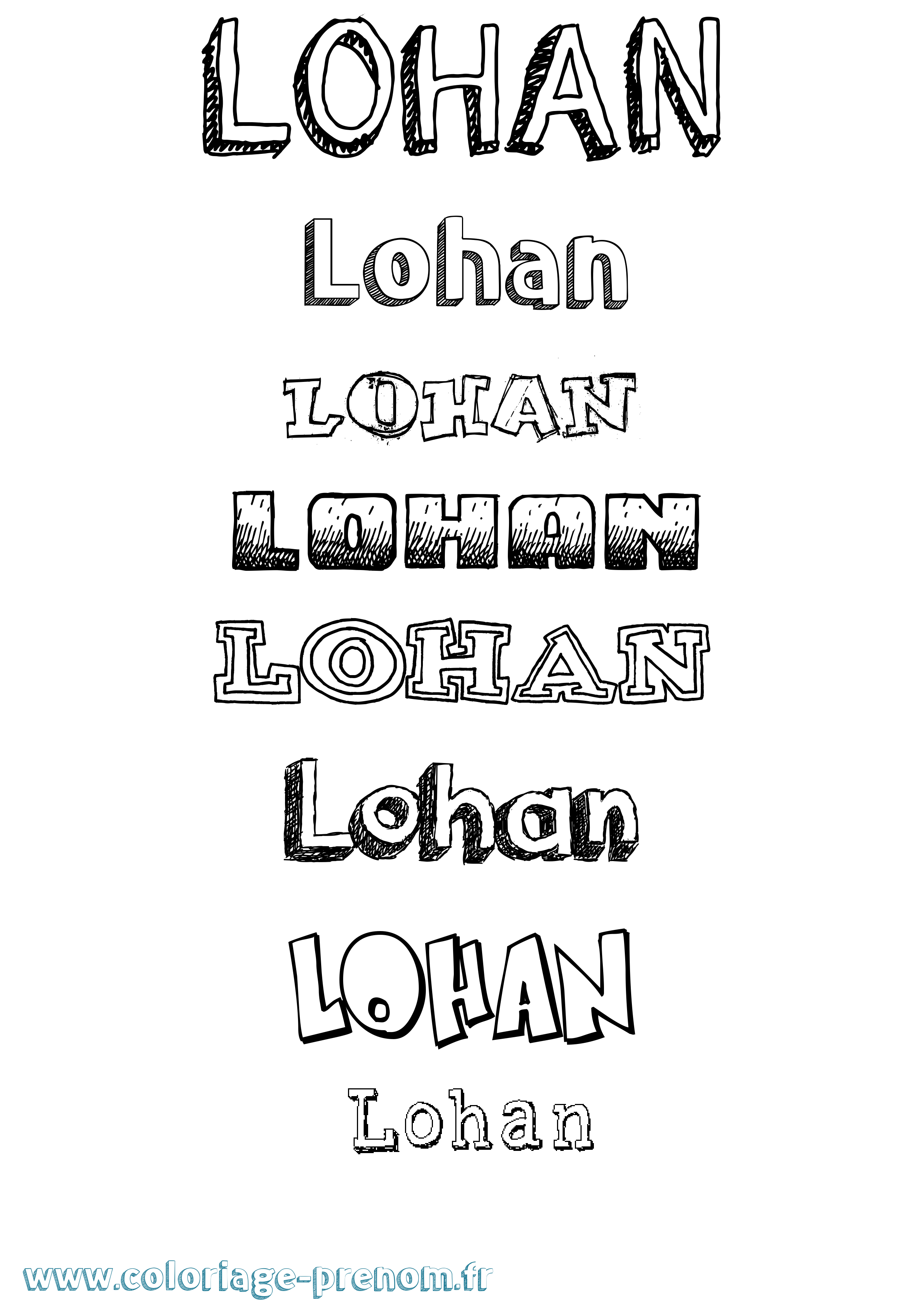 Coloriage prénom Lohan