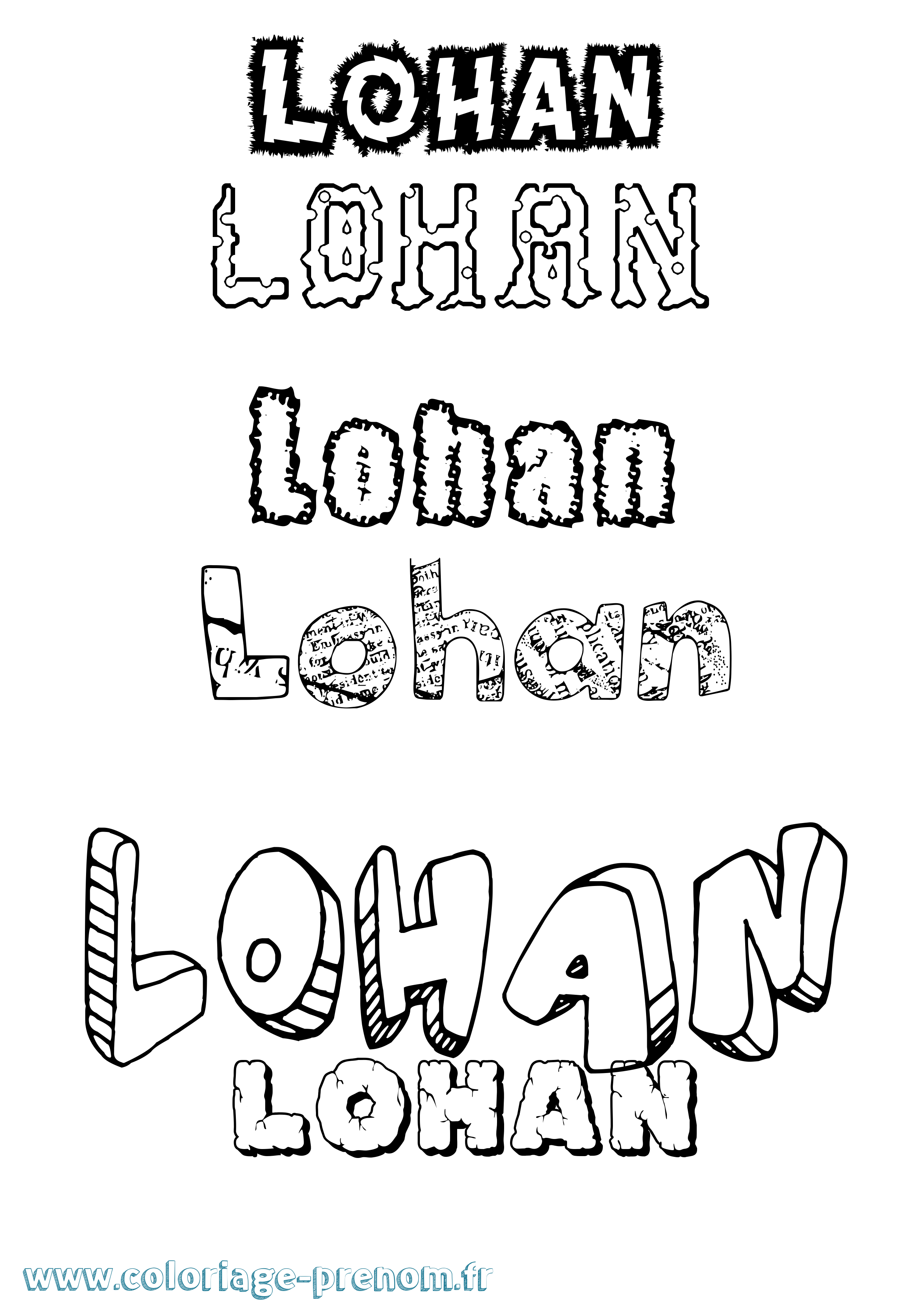 Coloriage Lohan Coloriage prénom Lohan