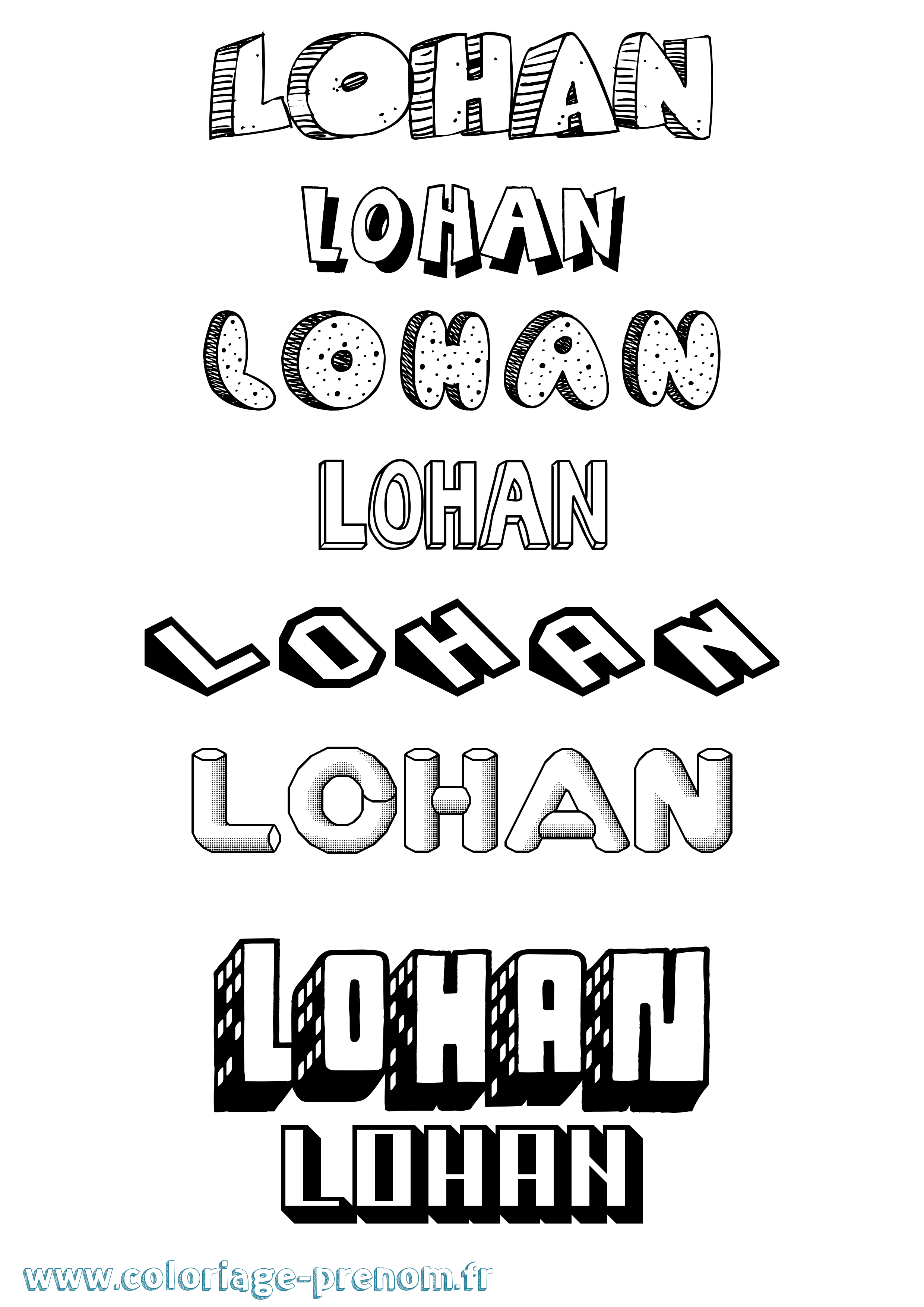 Coloriage Lohan Coloriage prénom Lohan