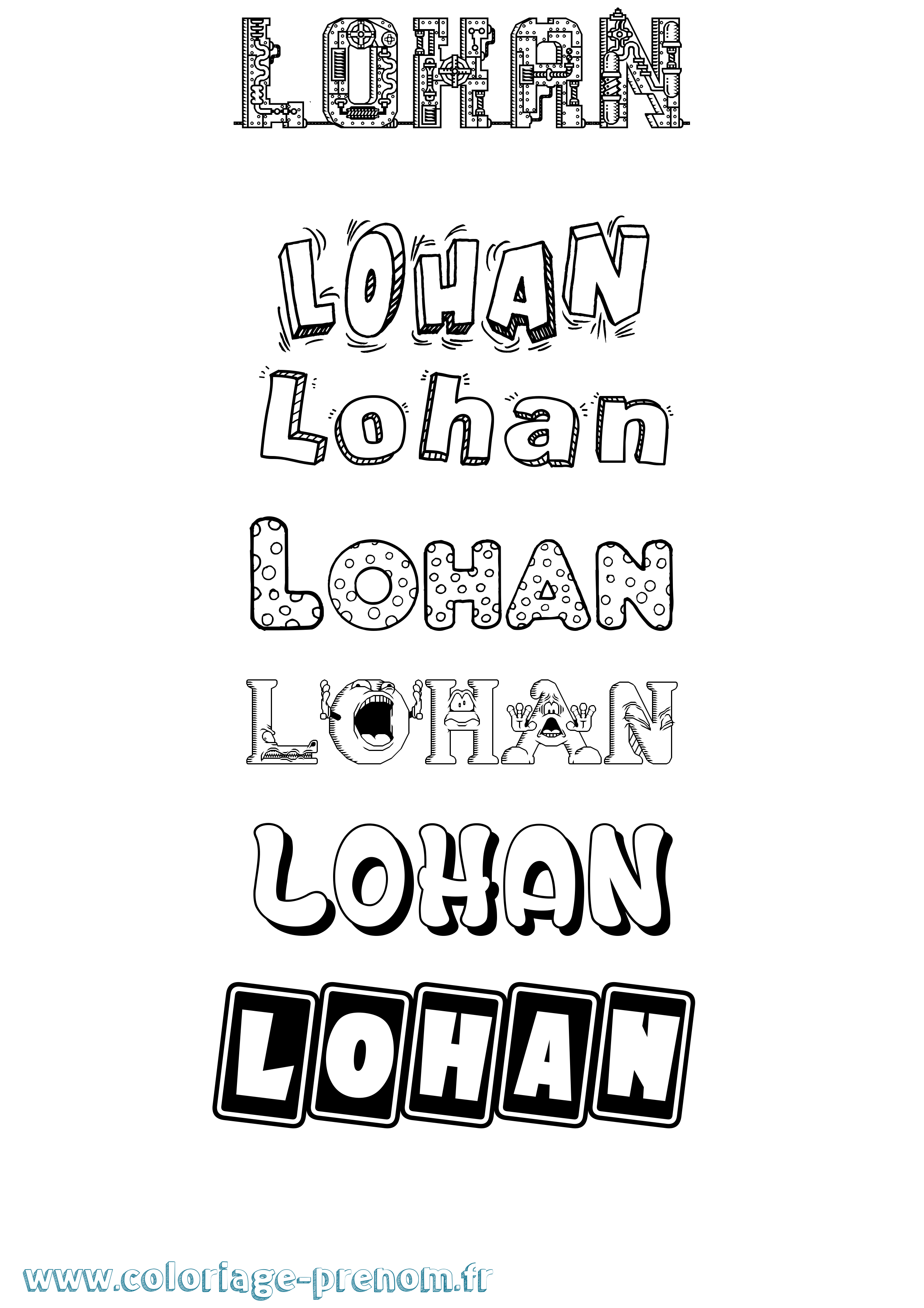 Coloriage Lohan Coloriage prénom Lohan