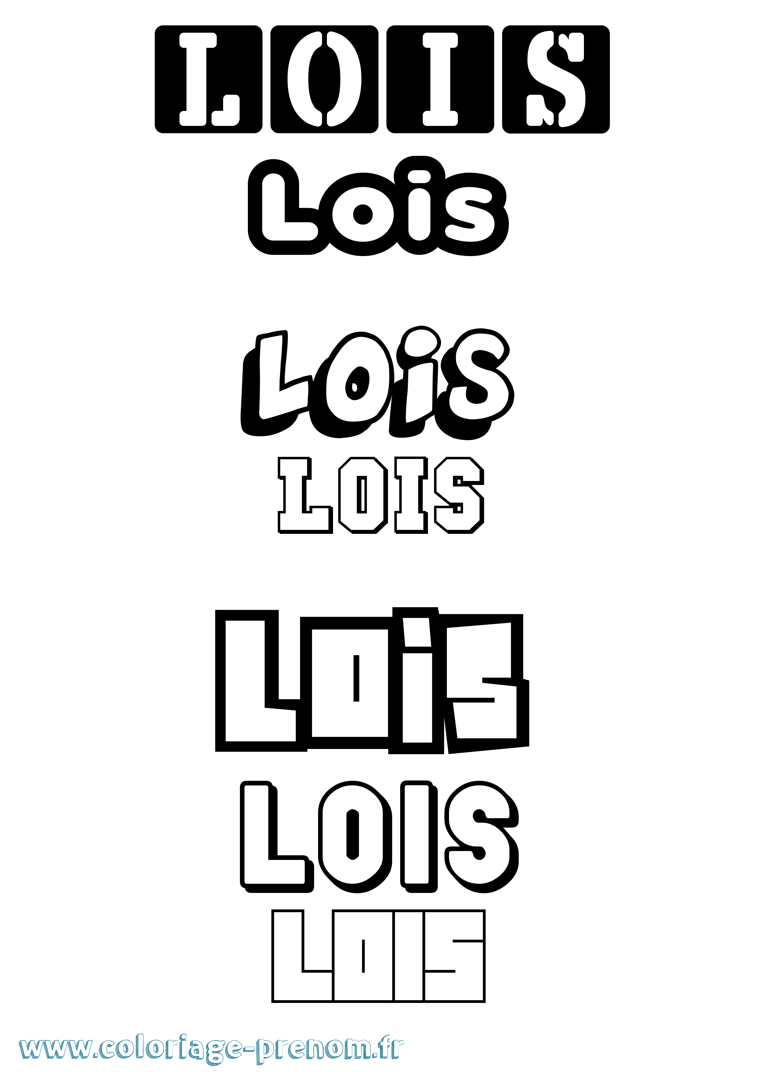 Coloriage prénom Lois Simple