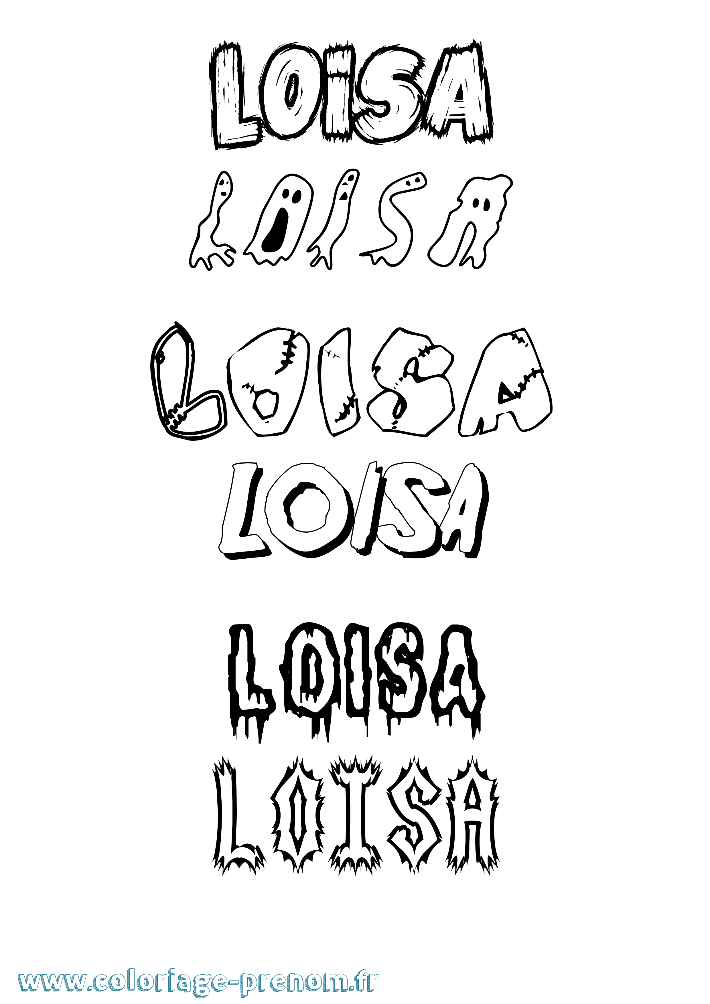Coloriage prénom Loisa Frisson