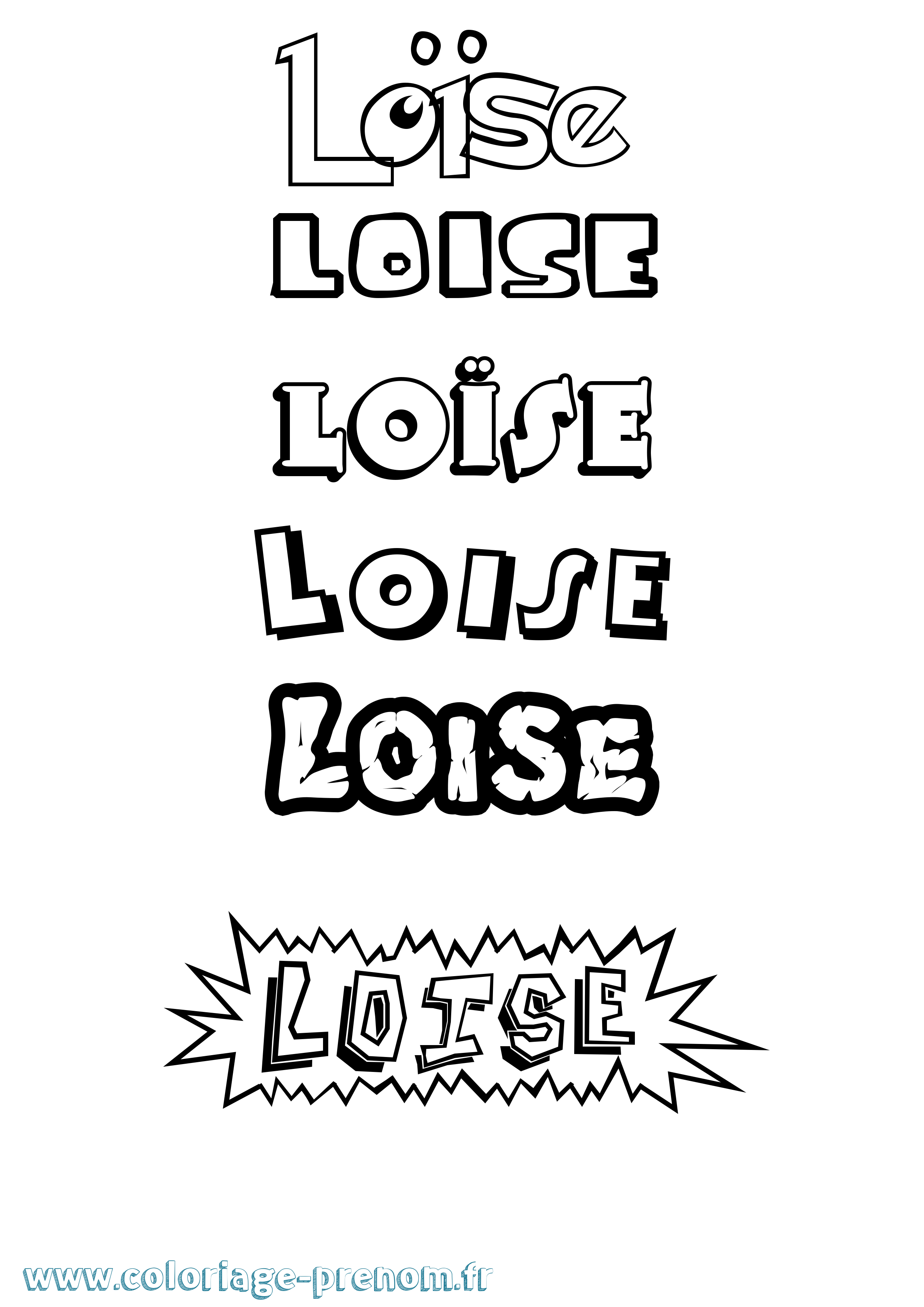 Coloriage Loïse Coloriage prénom Loïse