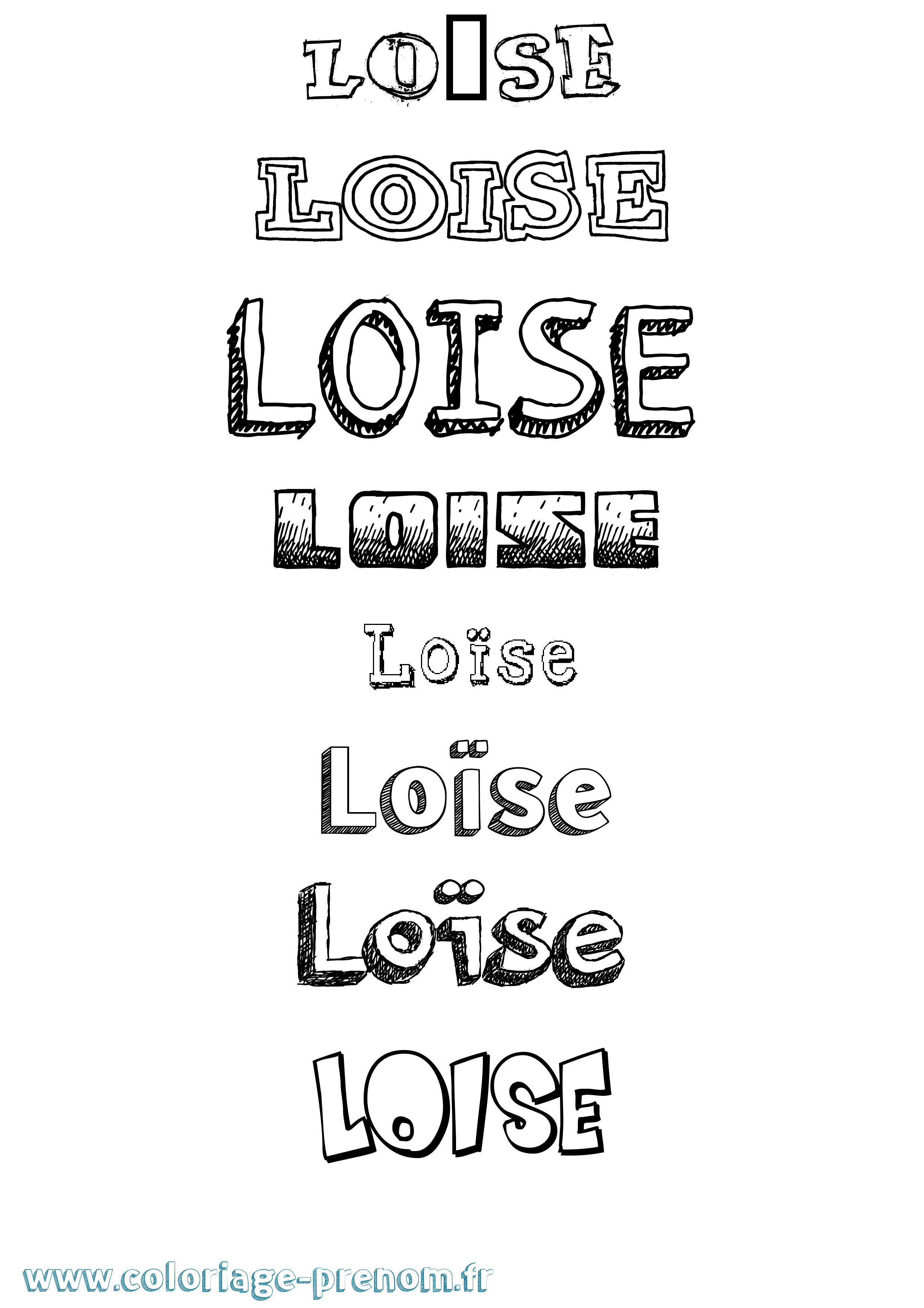 Coloriage Loïse Coloriage prénom Loïse