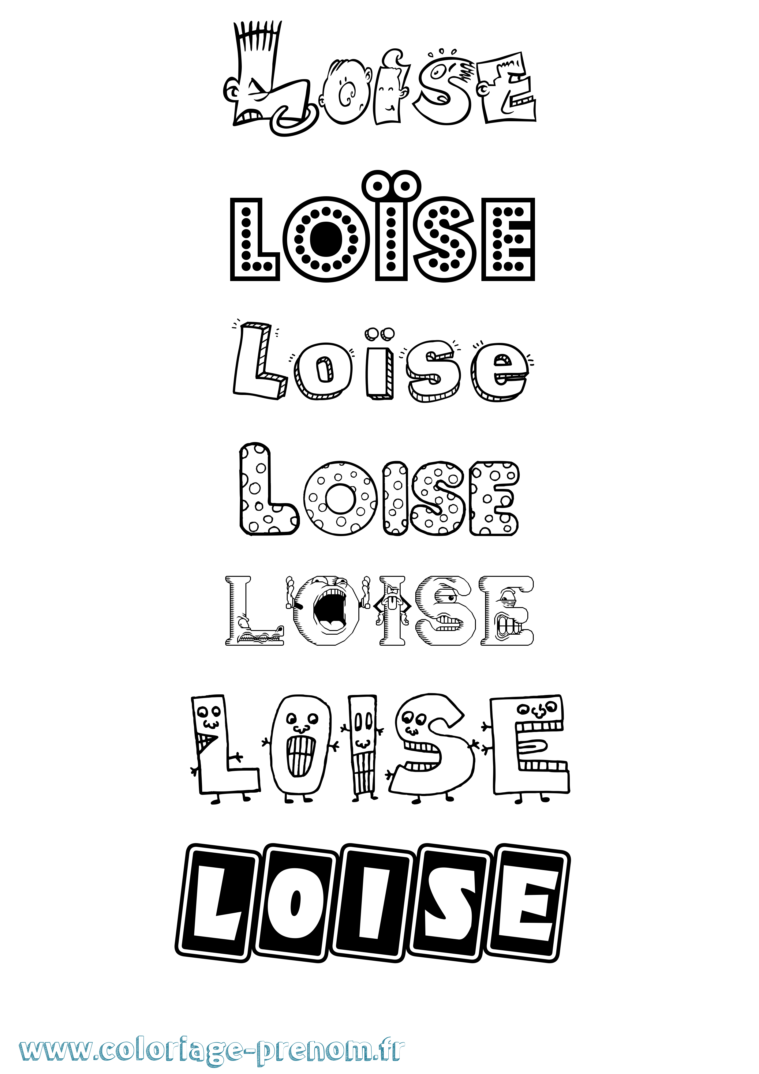 Coloriage Loïse Coloriage prénom Loïse