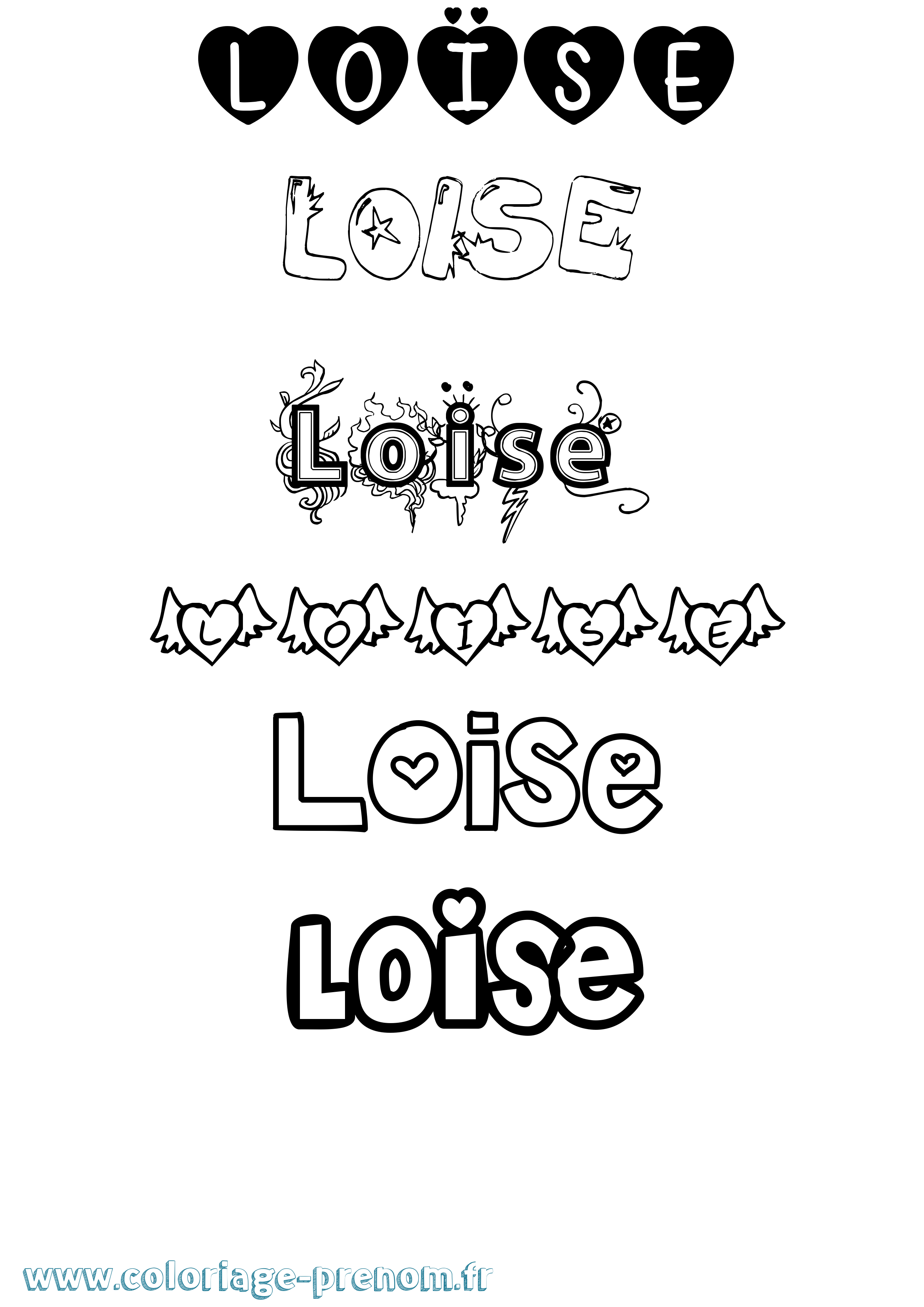 Coloriage Loïse Coloriage prénom Loïse