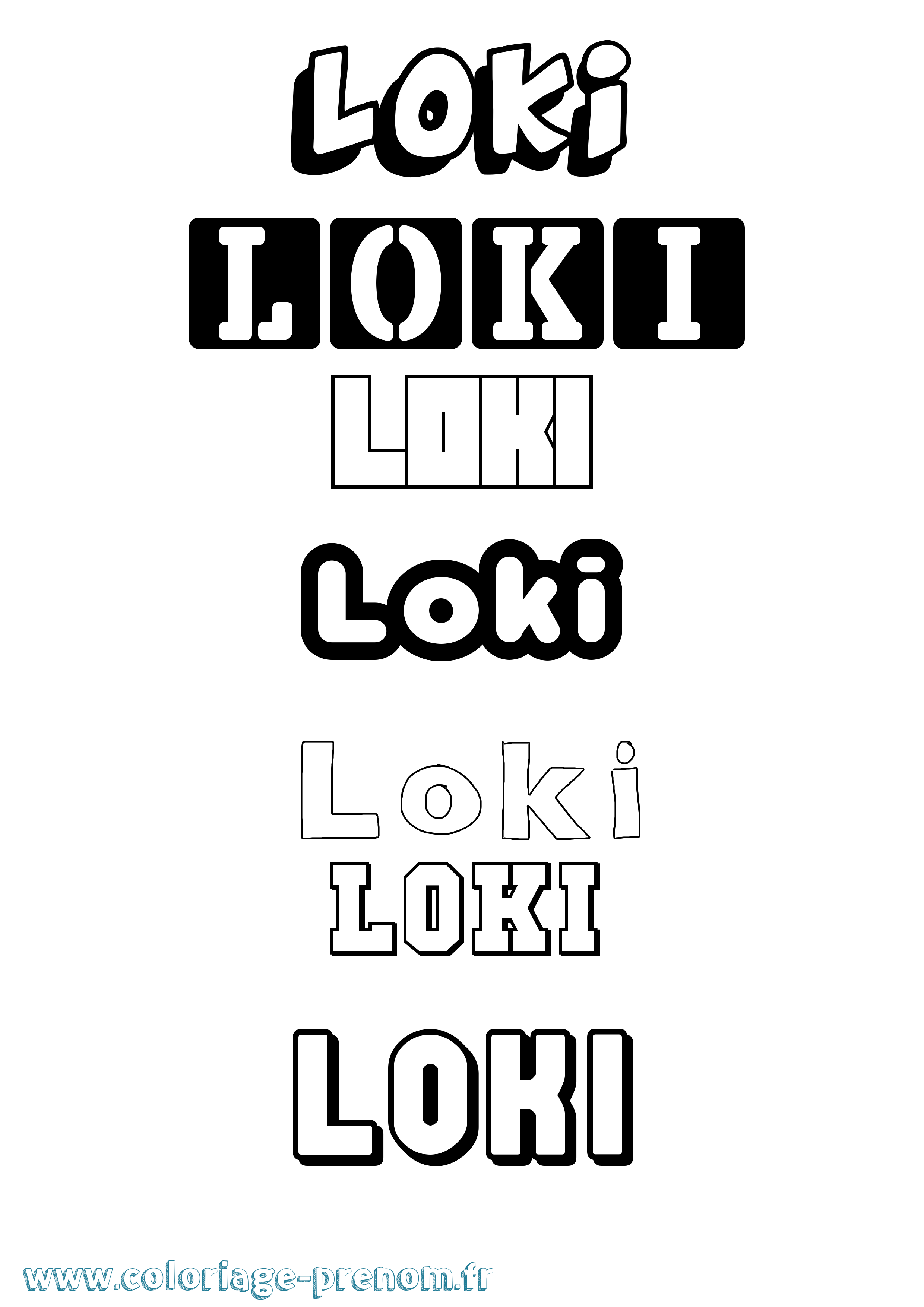 Coloriage prénom Loki Simple