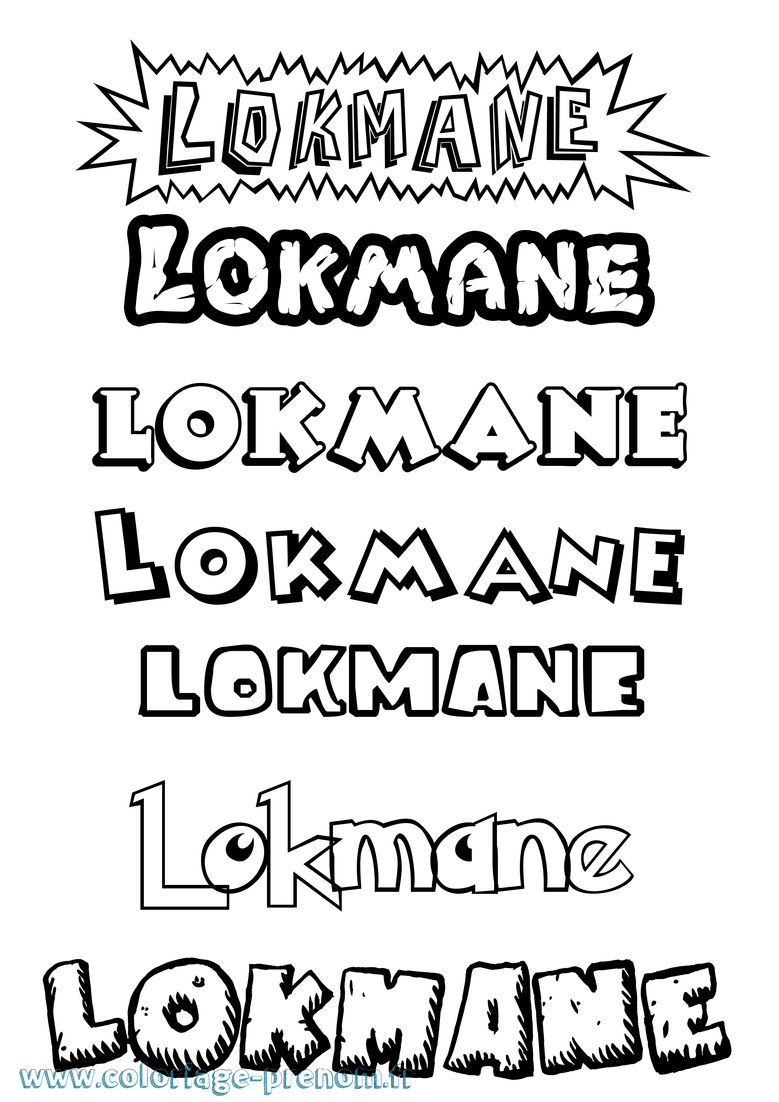 Coloriage prénom Lokmane Dessin Animé