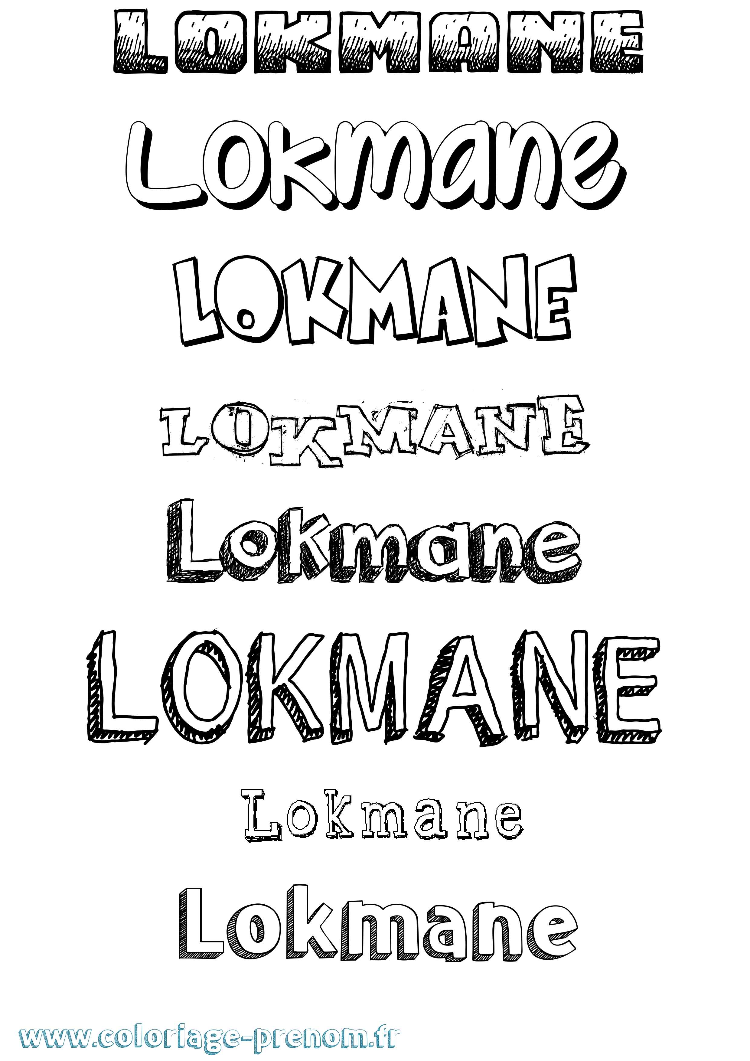 Coloriage prénom Lokmane Dessiné