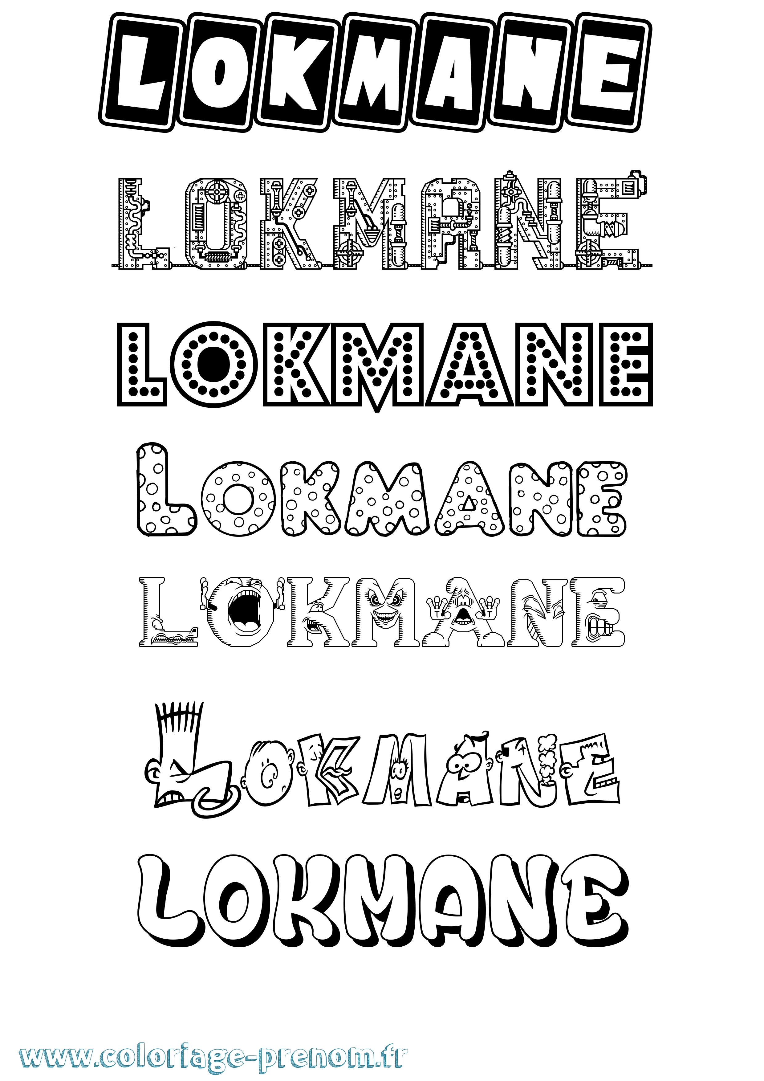 Coloriage prénom Lokmane Fun