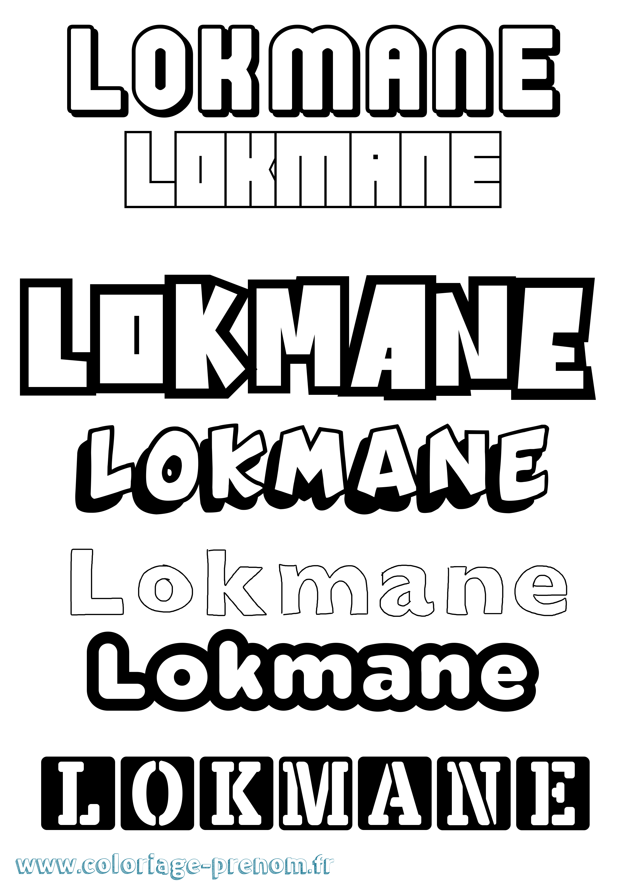 Coloriage prénom Lokmane Simple