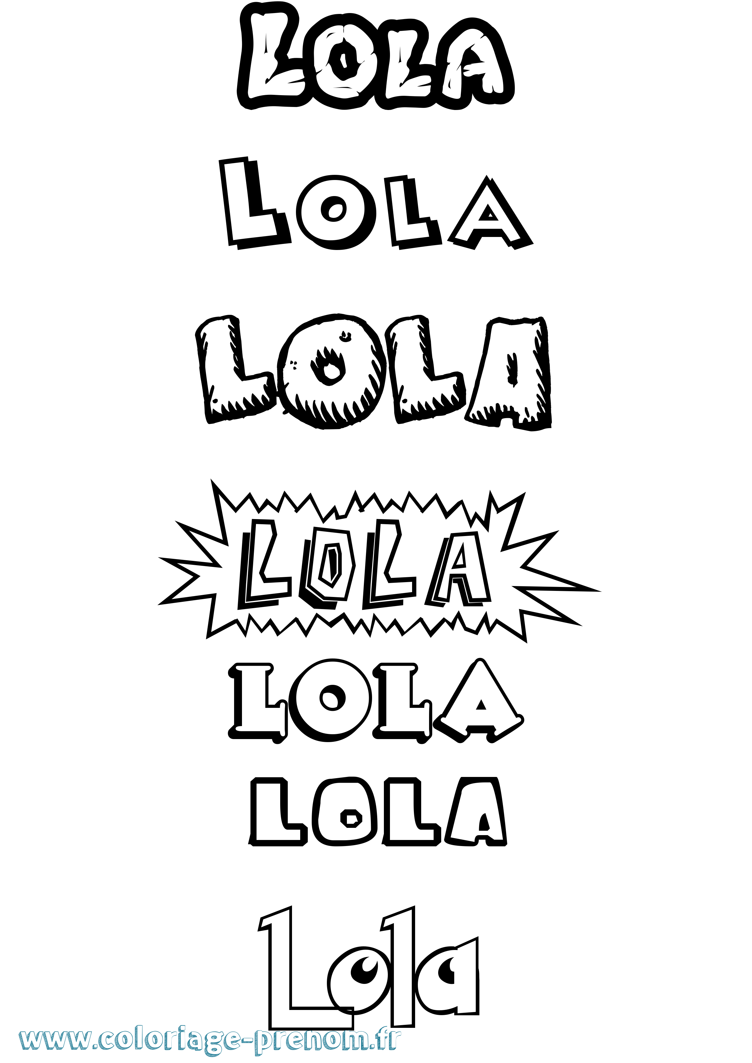 Coloriage du prénom Lola : à Imprimer ou Télécharger facilement