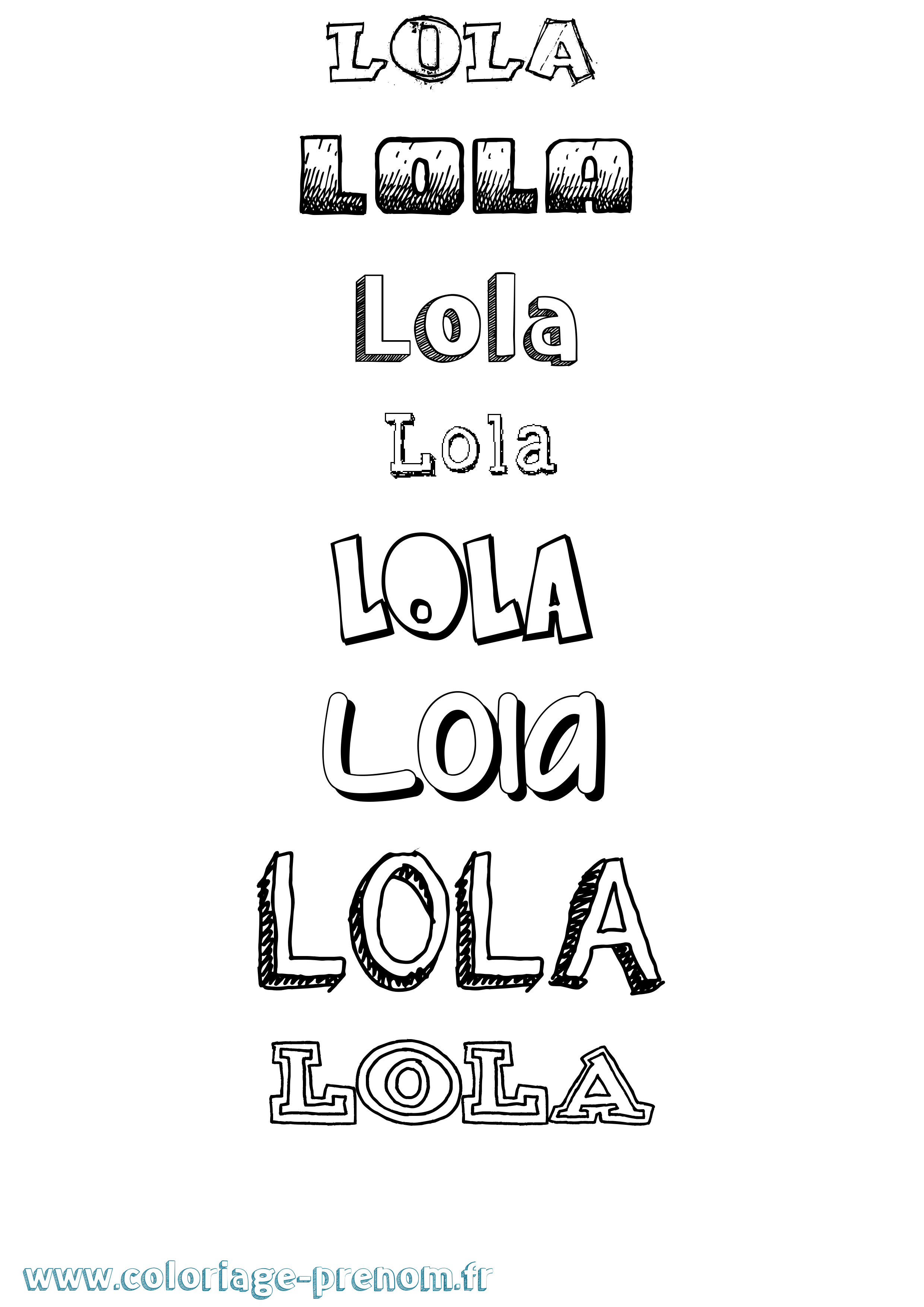 Coloriage prénom Lola