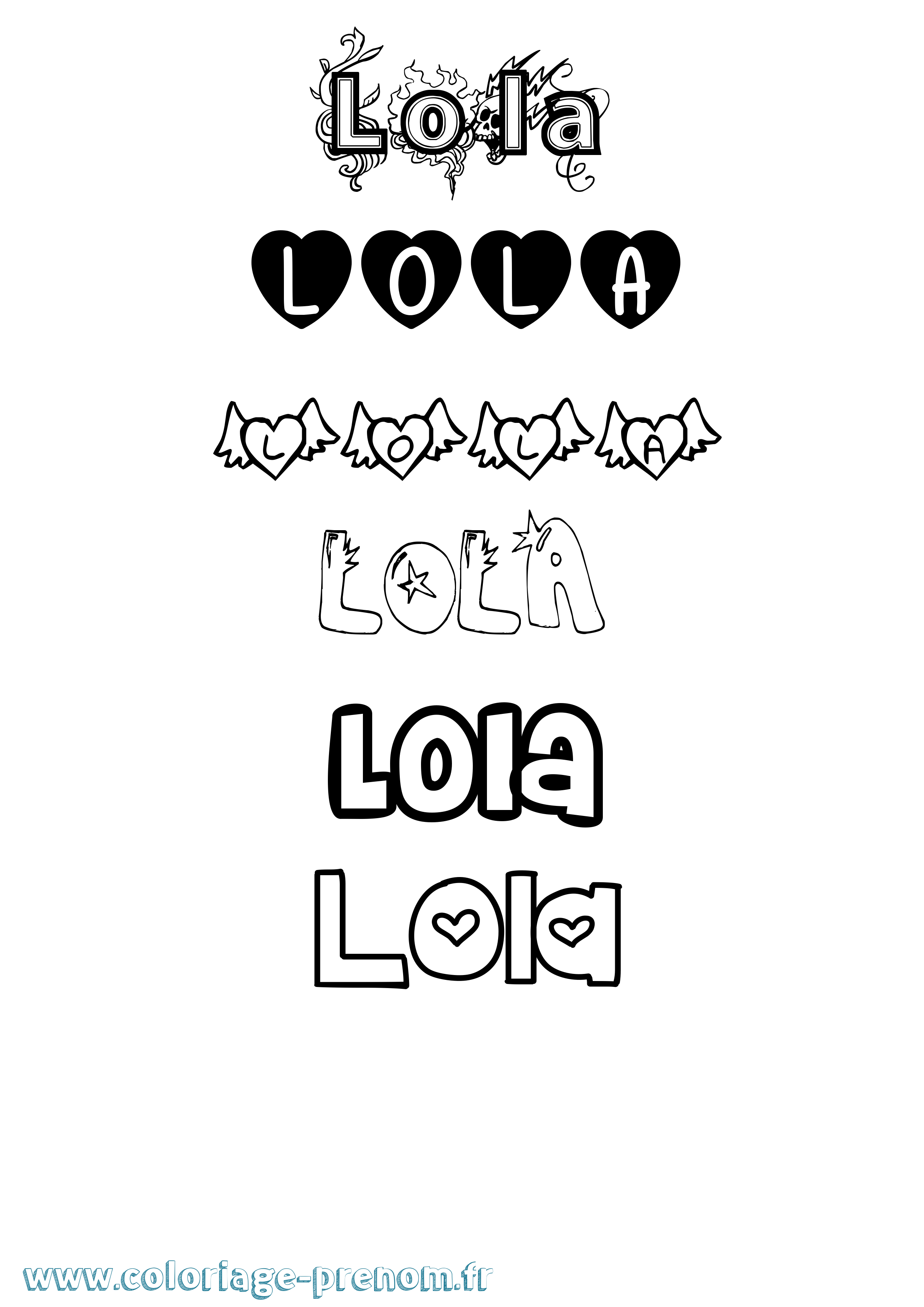 Coloriage du prénom Lola : à Imprimer ou Télécharger facilement