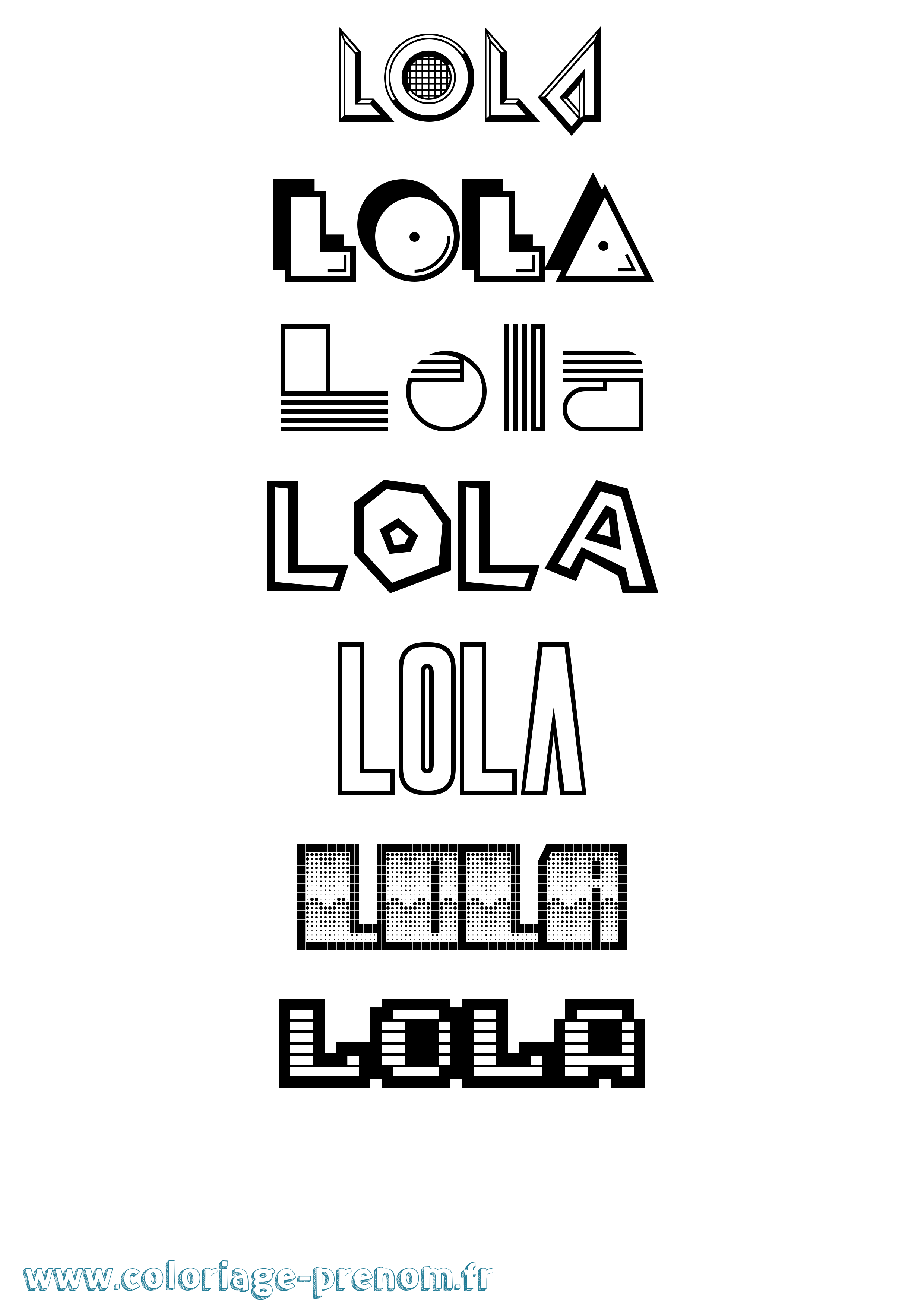 Coloriage prénom Lola Jeux Vidéos