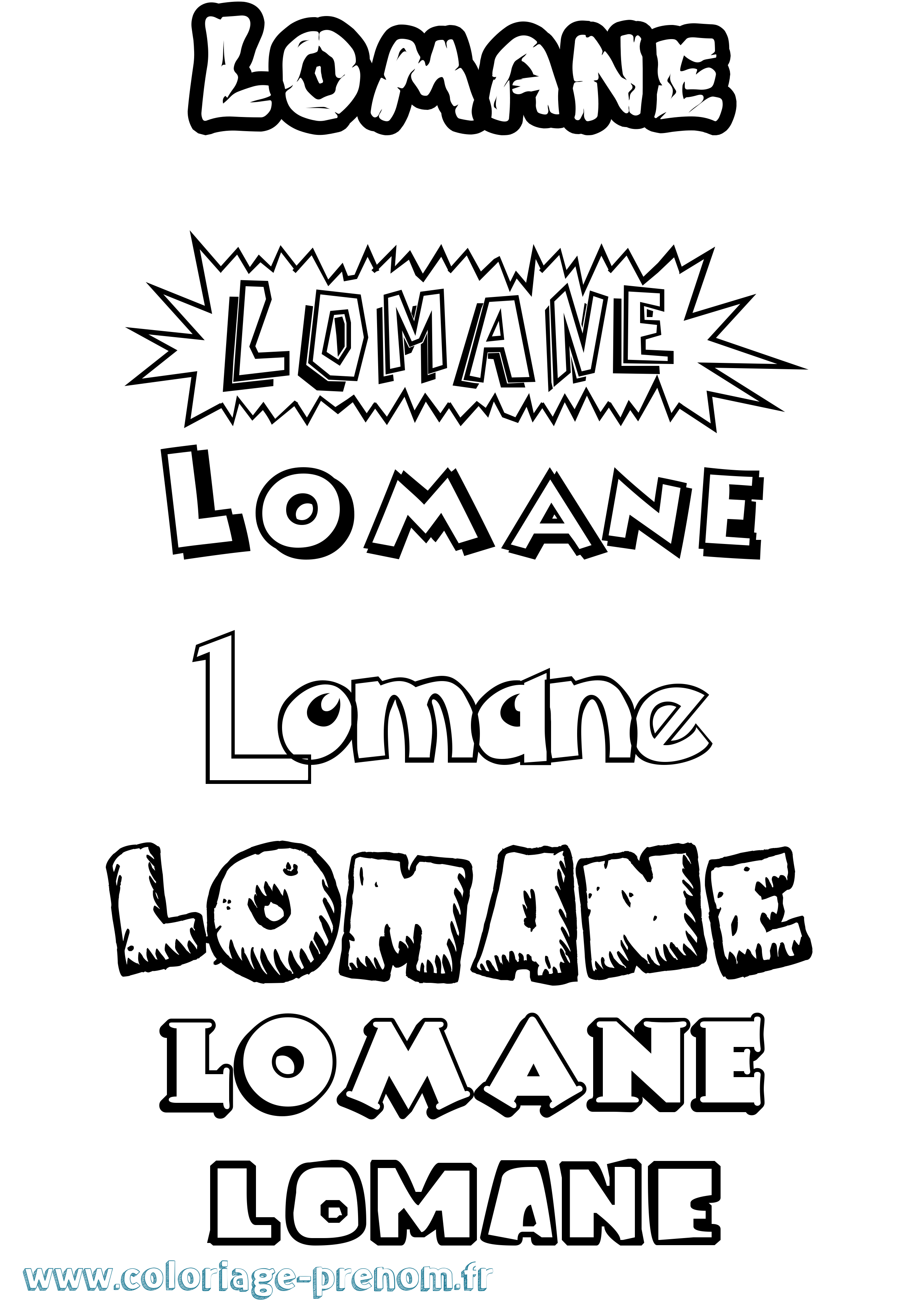 Coloriage prénom Lomane Dessin Animé