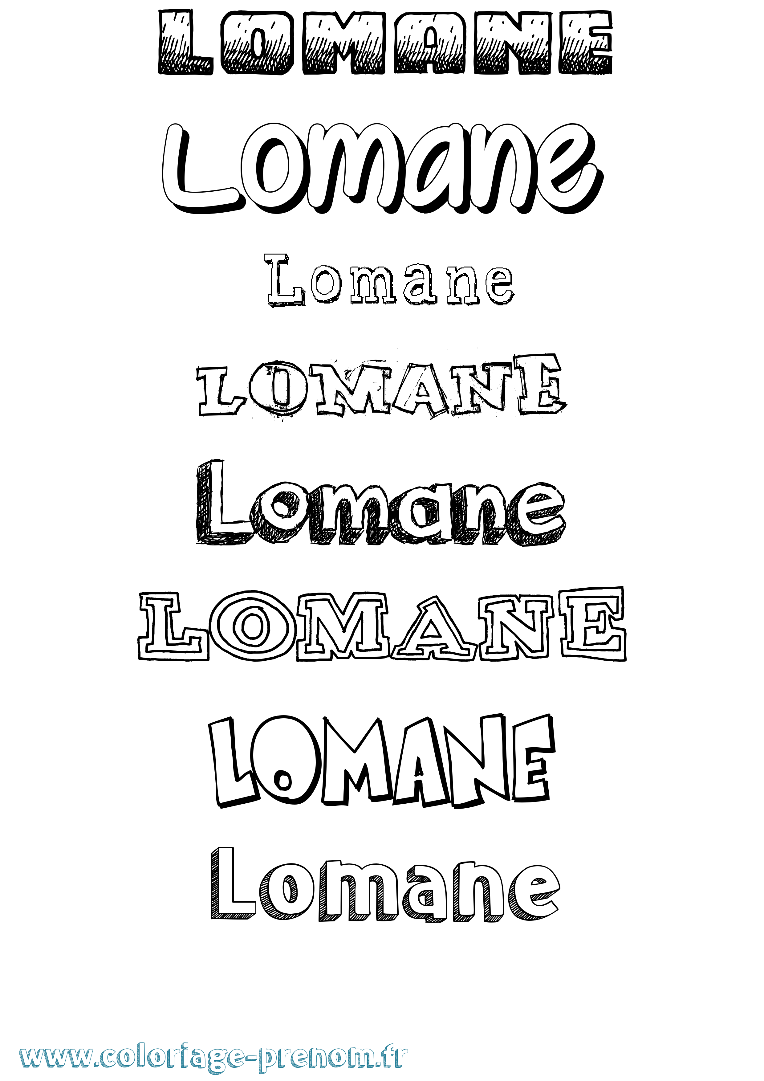 Coloriage prénom Lomane Dessiné