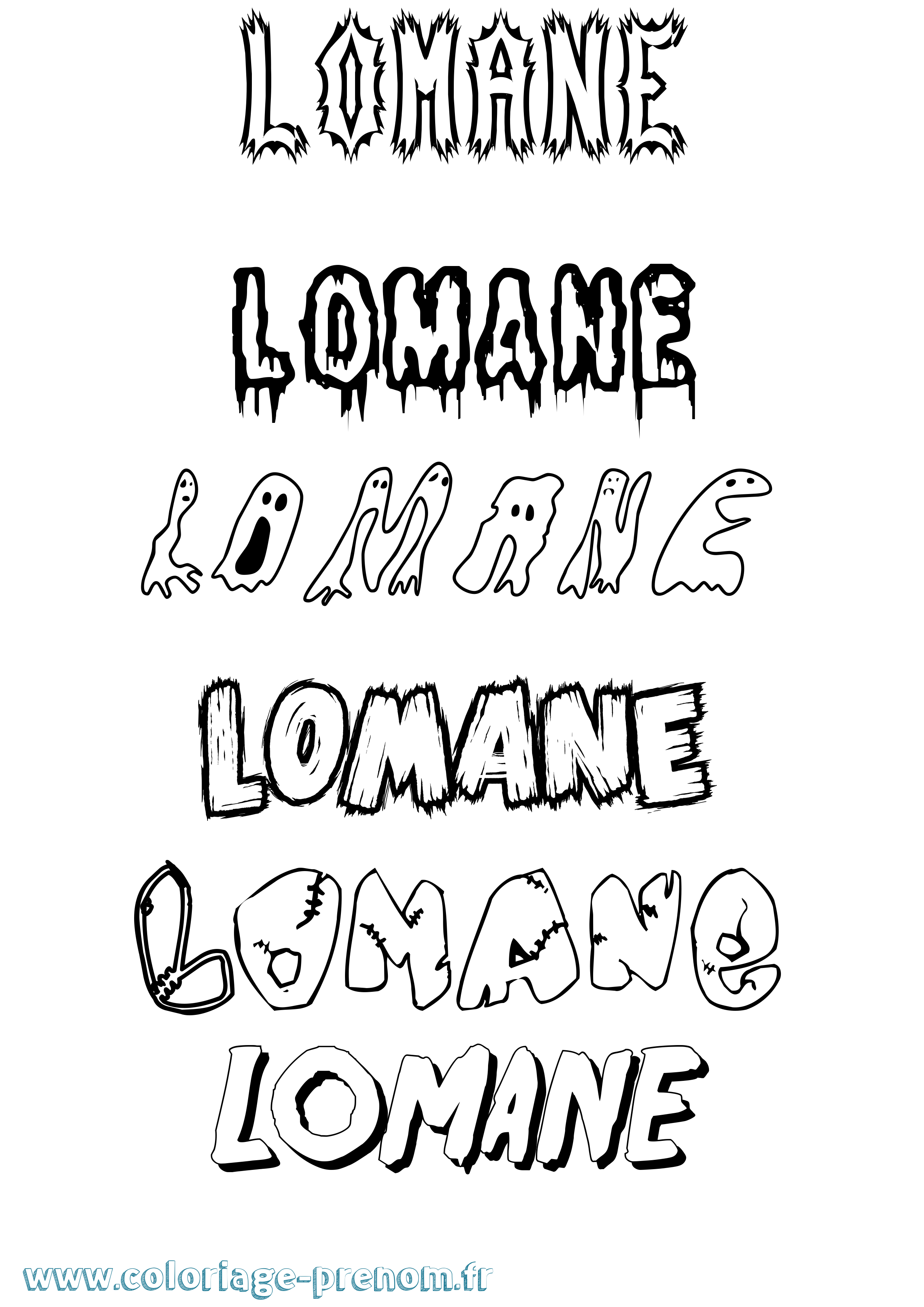 Coloriage prénom Lomane Frisson