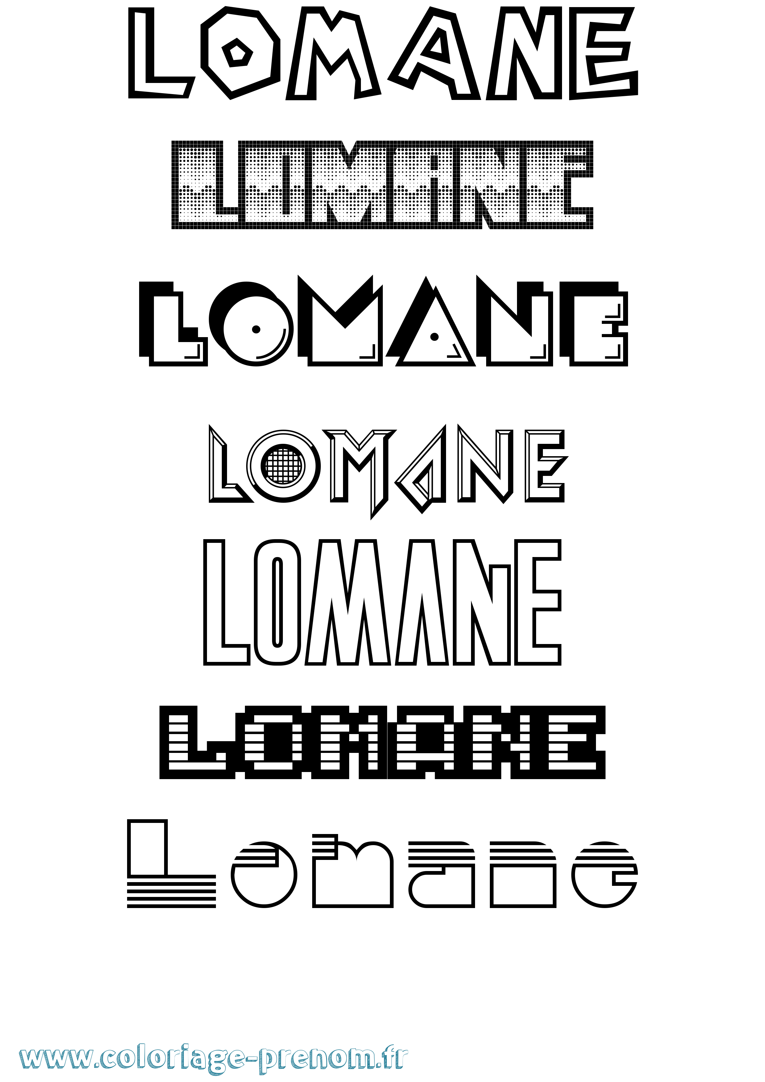 Coloriage prénom Lomane Jeux Vidéos