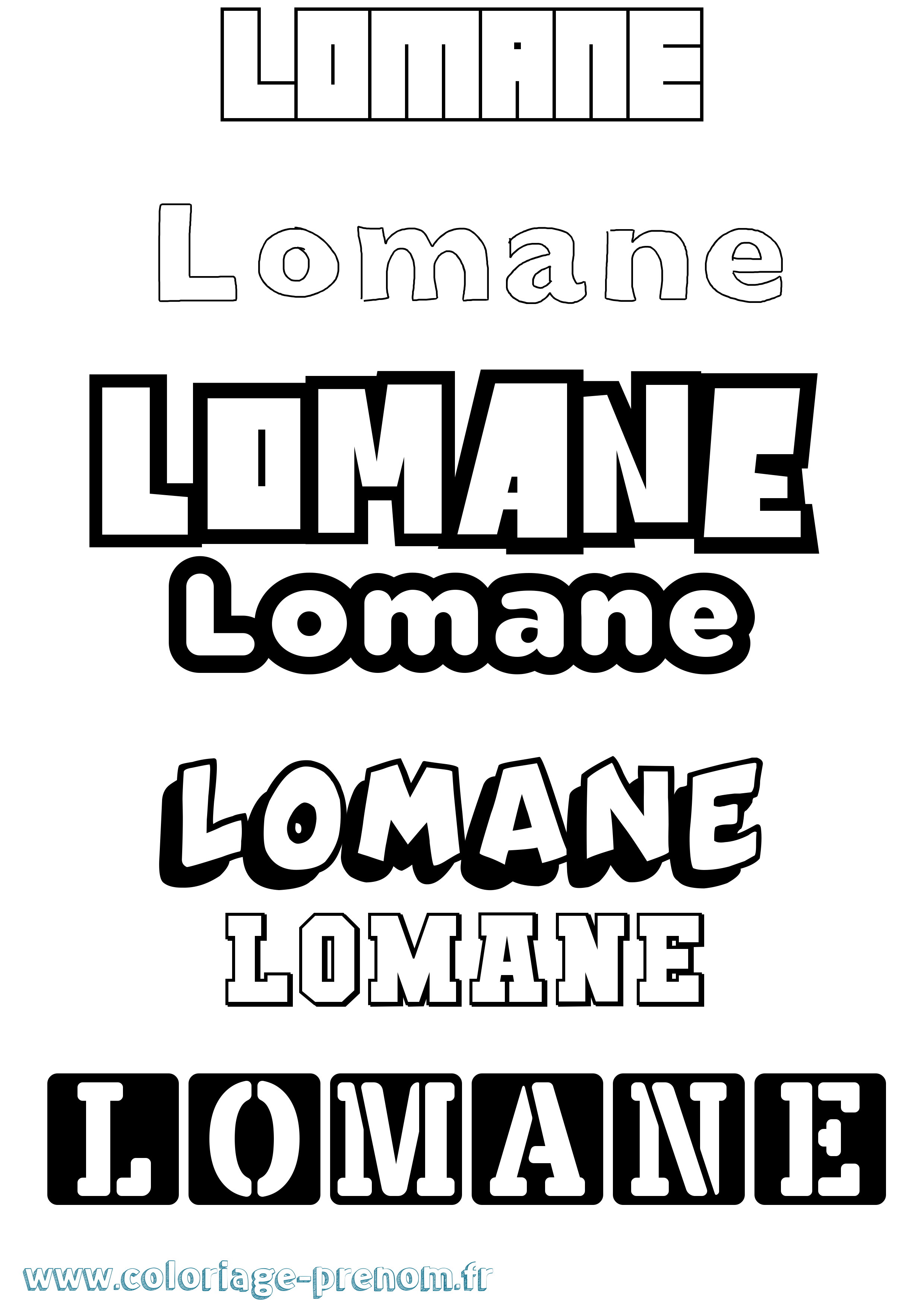 Coloriage prénom Lomane Simple