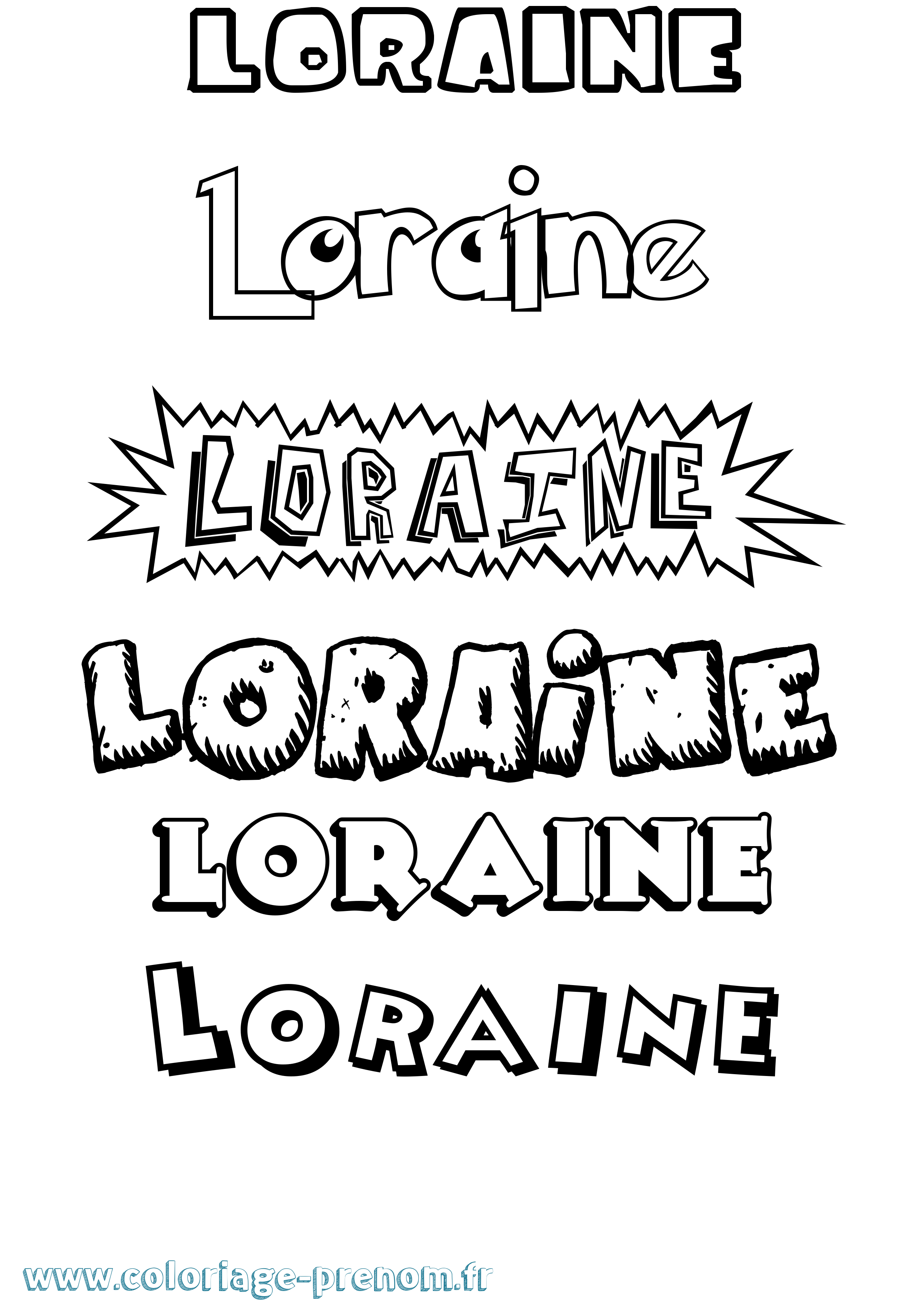 Coloriage prénom Loraine Dessin Animé
