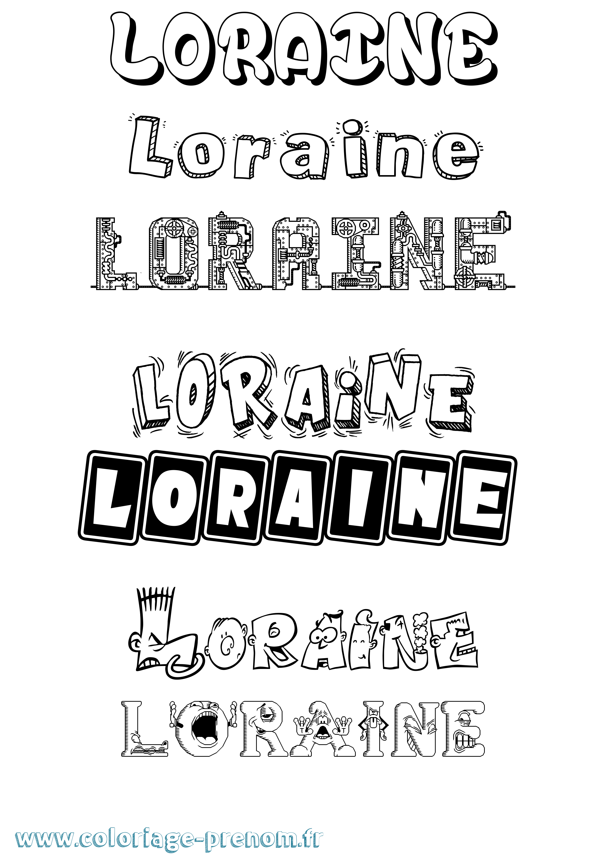 Coloriage Loraine Fun Coloriage prénom Loraine Fun