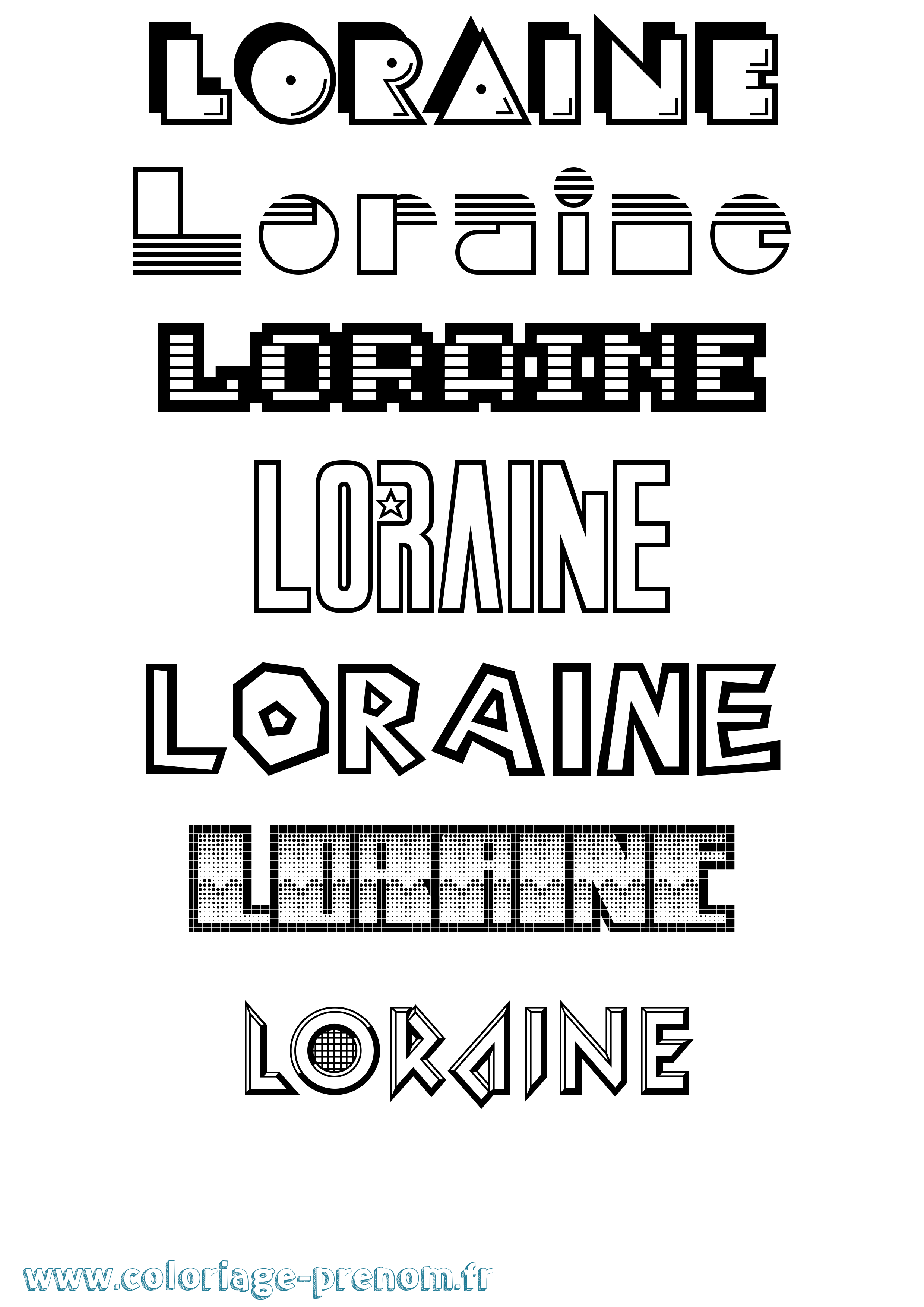Coloriage prénom Loraine Jeux Vidéos