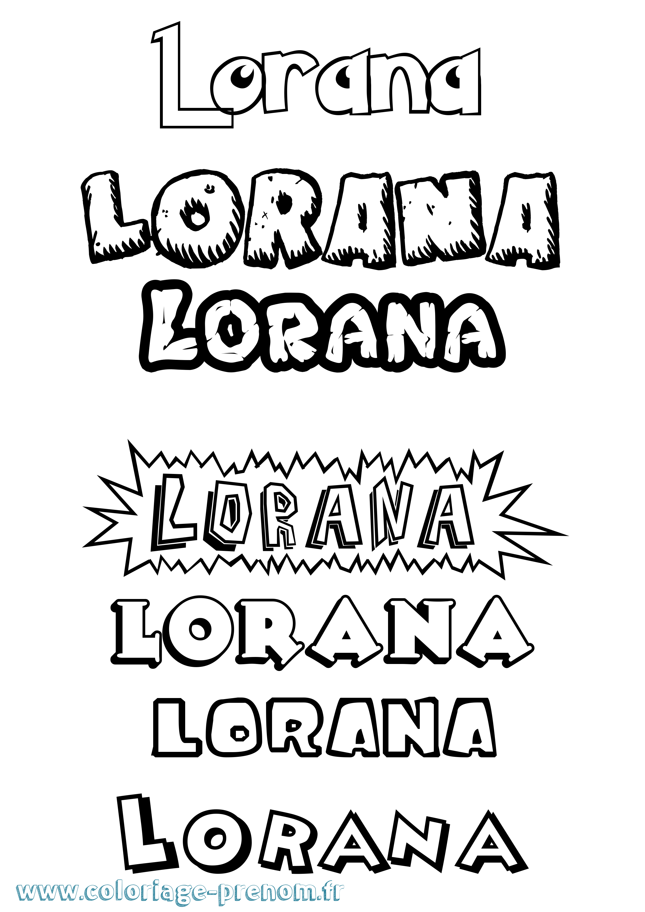 Coloriage prénom Lorana Dessin Animé
