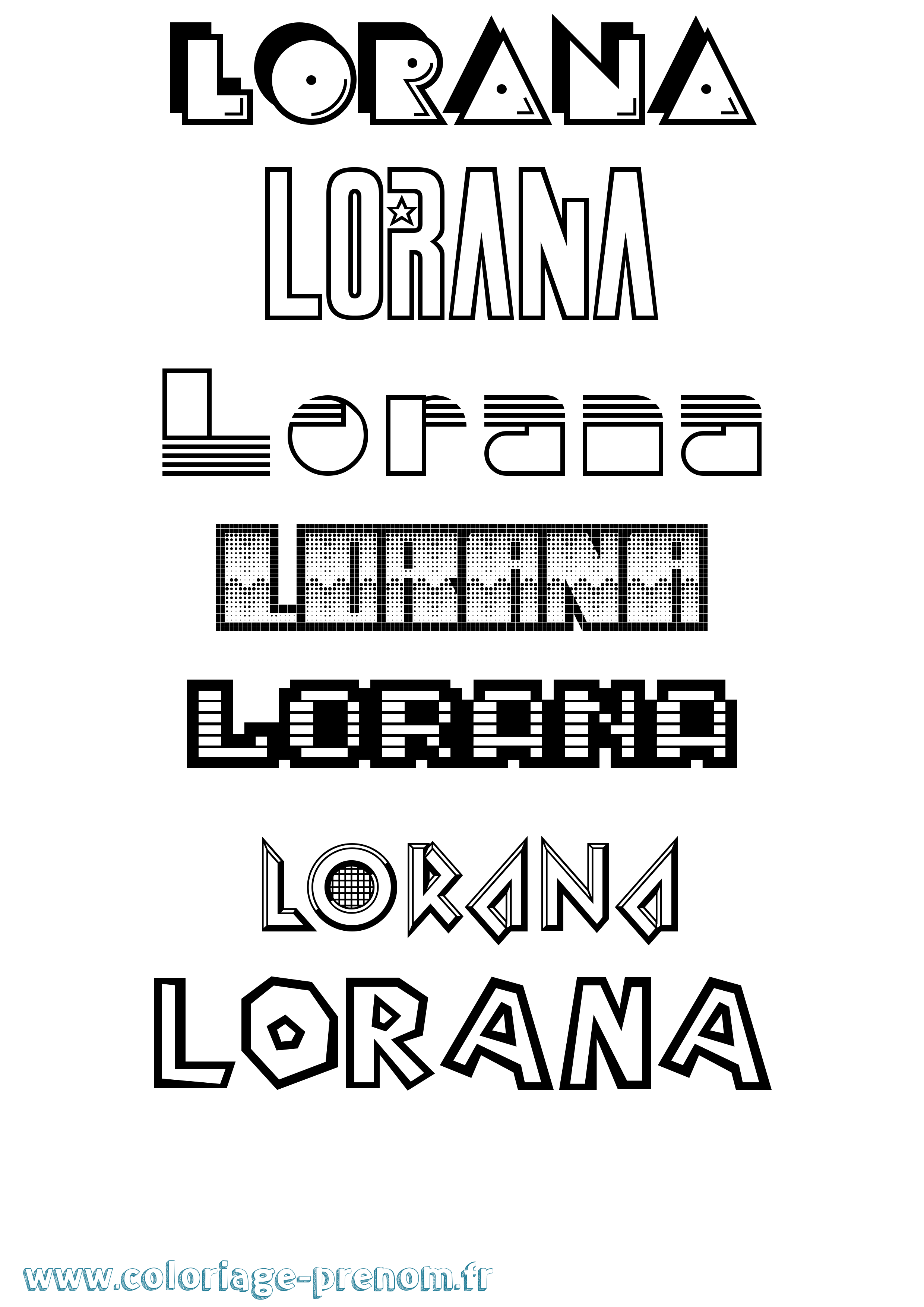 Coloriage prénom Lorana Jeux Vidéos