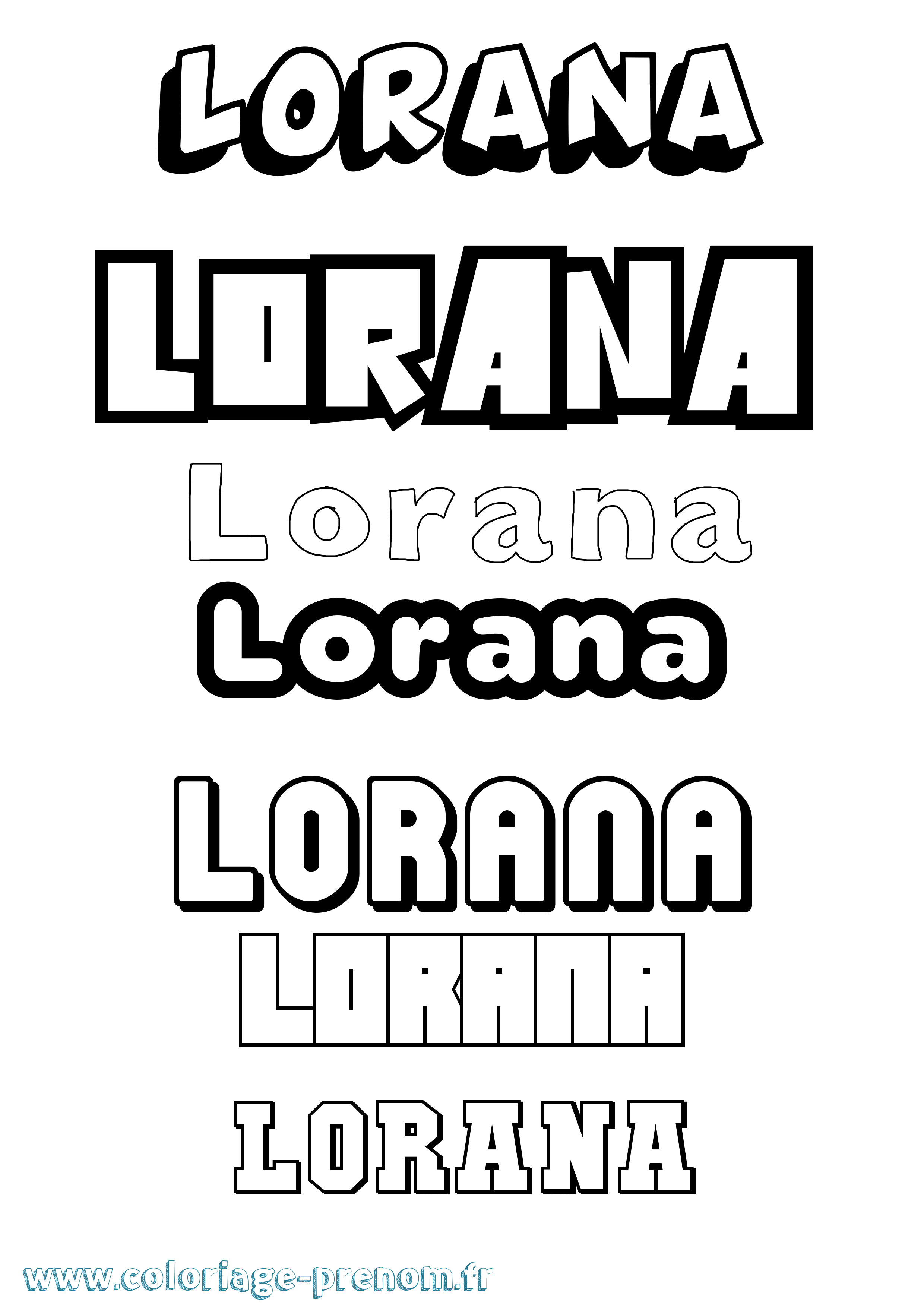 Coloriage prénom Lorana Simple