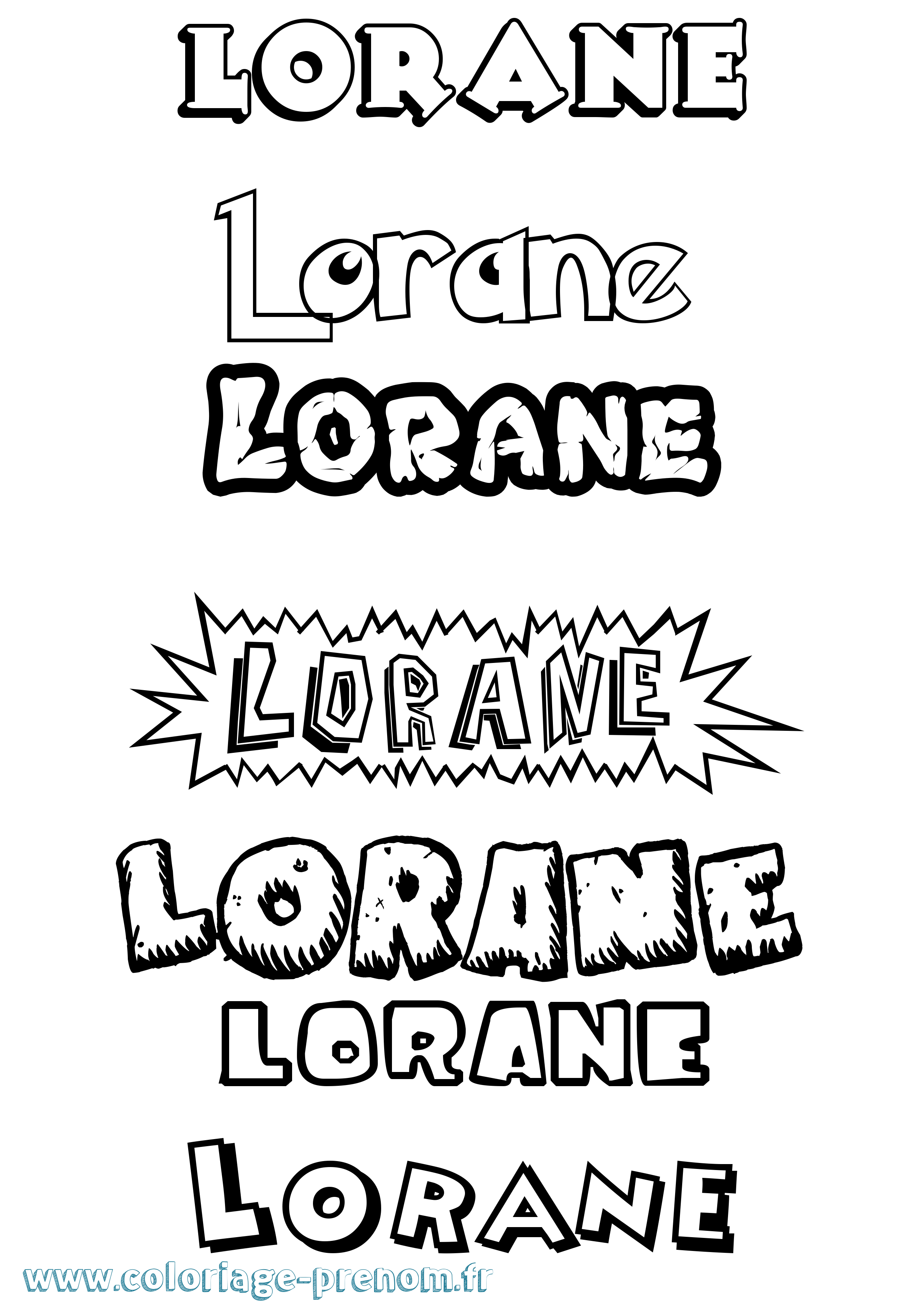Coloriage prénom Lorane Dessin Animé