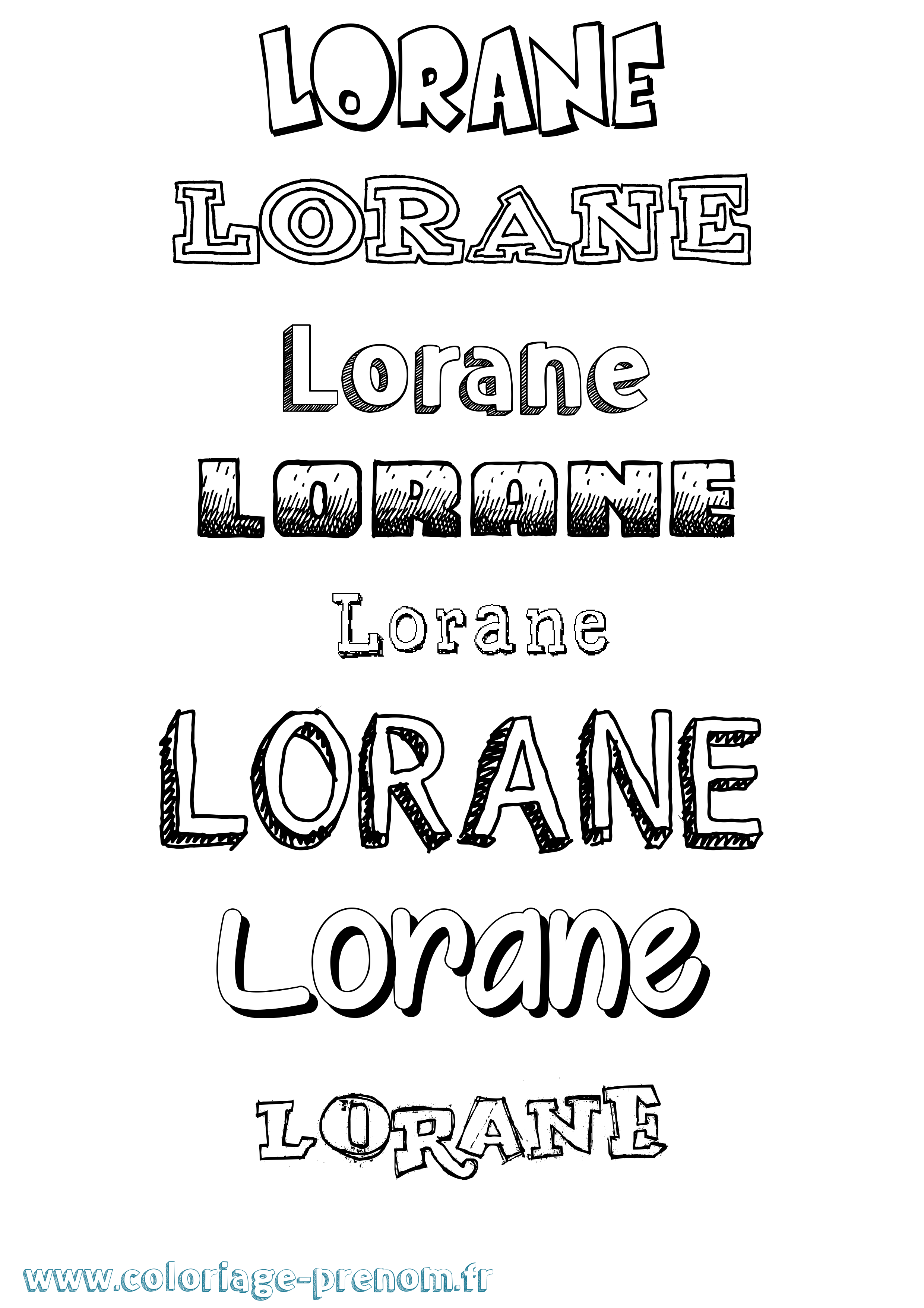 Coloriage prénom Lorane Dessiné