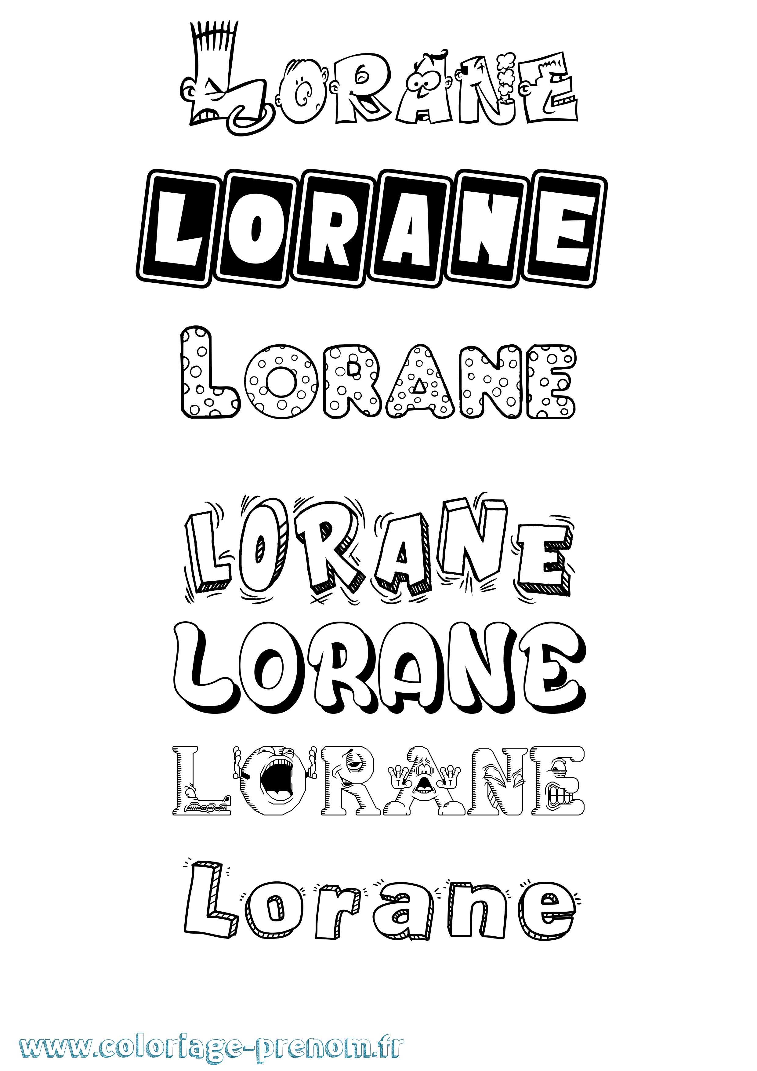 Coloriage prénom Lorane Fun