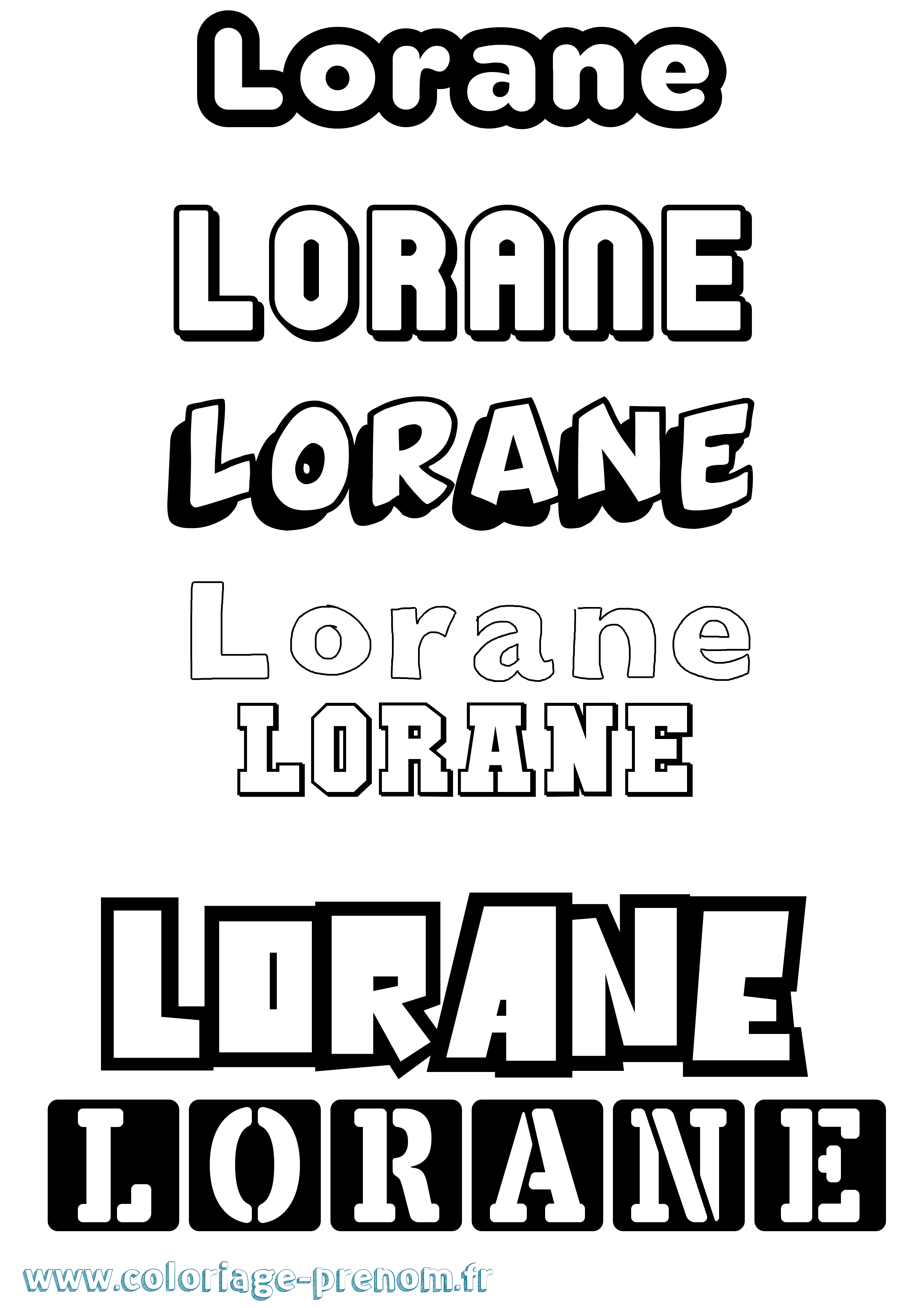 Coloriage prénom Lorane Simple