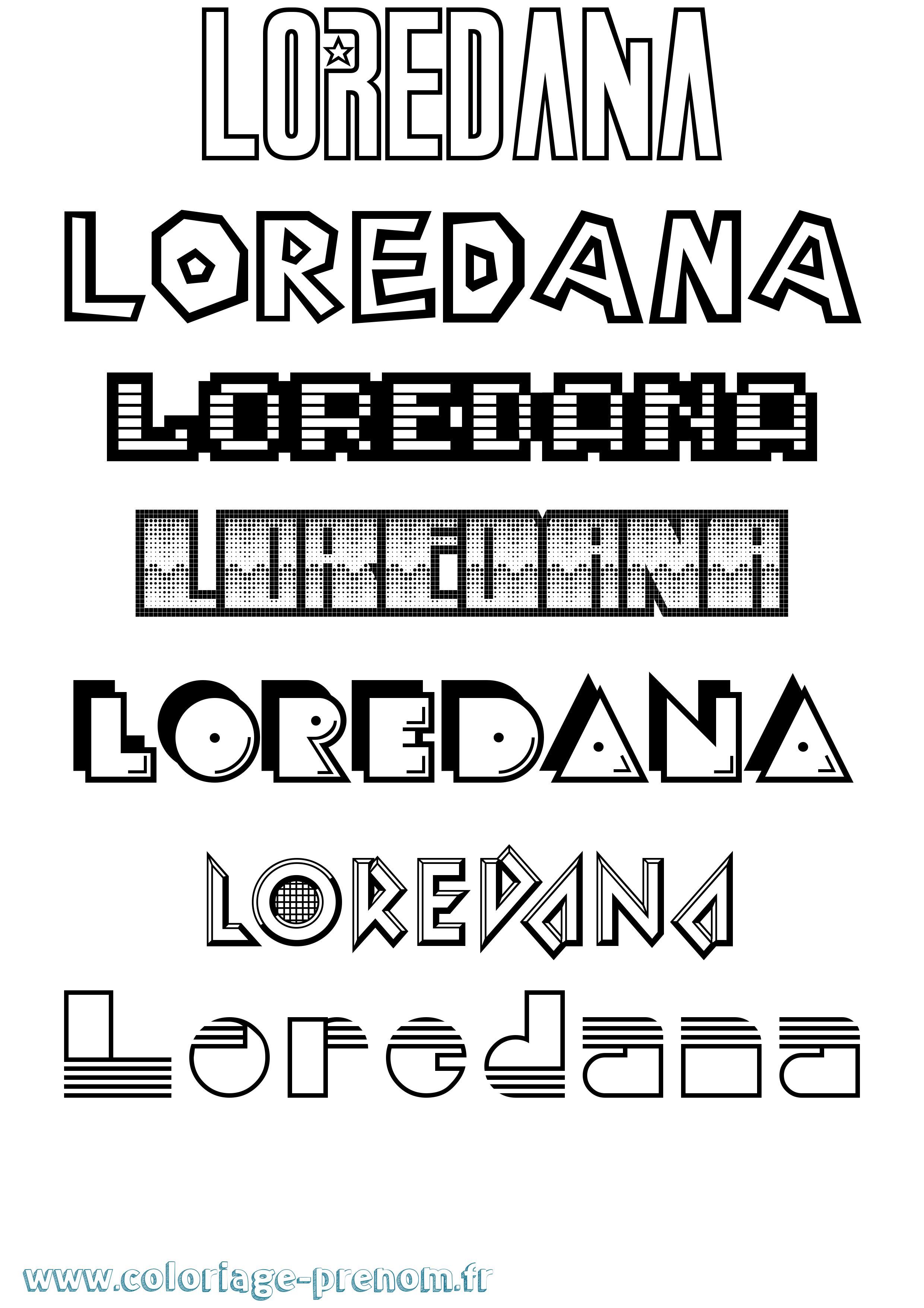 Coloriage Loredana Jeux Vidéos Coloriage prénom Loredana Jeux Vidéos