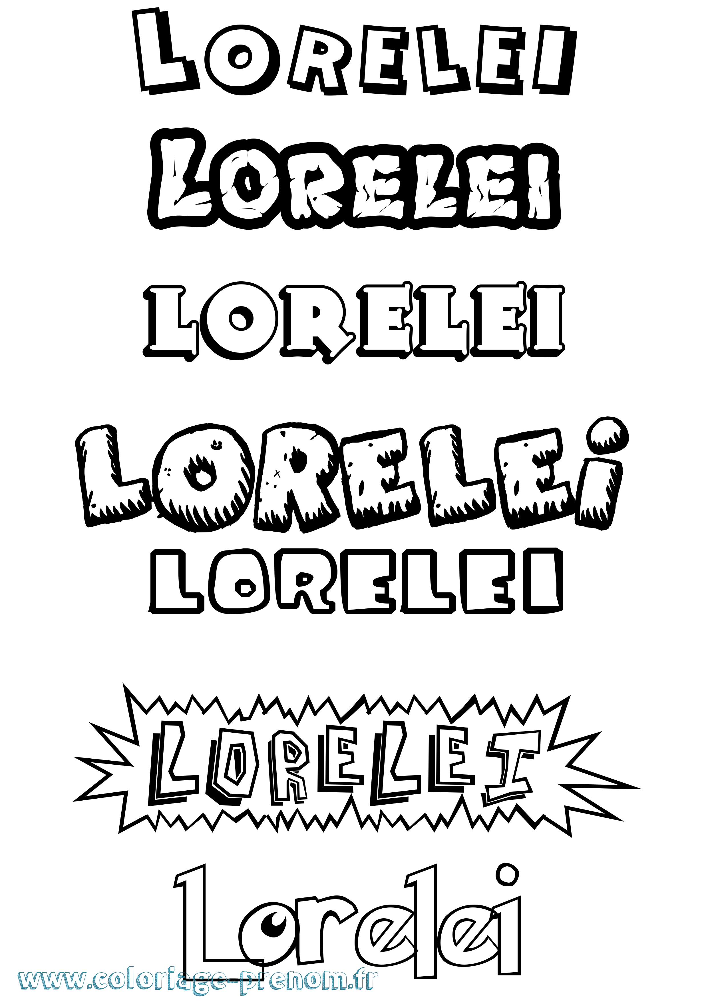 Coloriage prénom Lorelei Dessin Animé