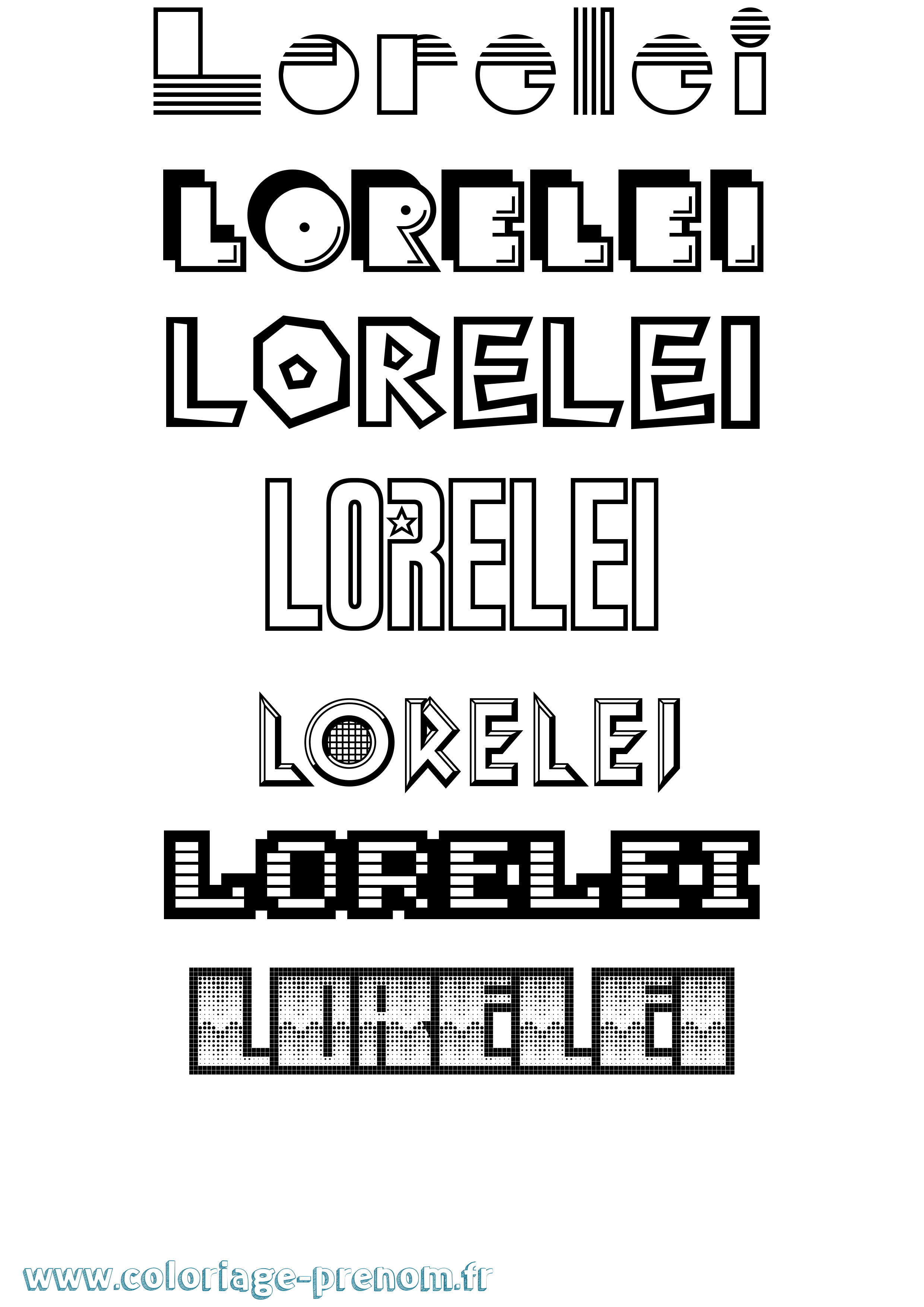 Coloriage prénom Lorelei Jeux Vidéos