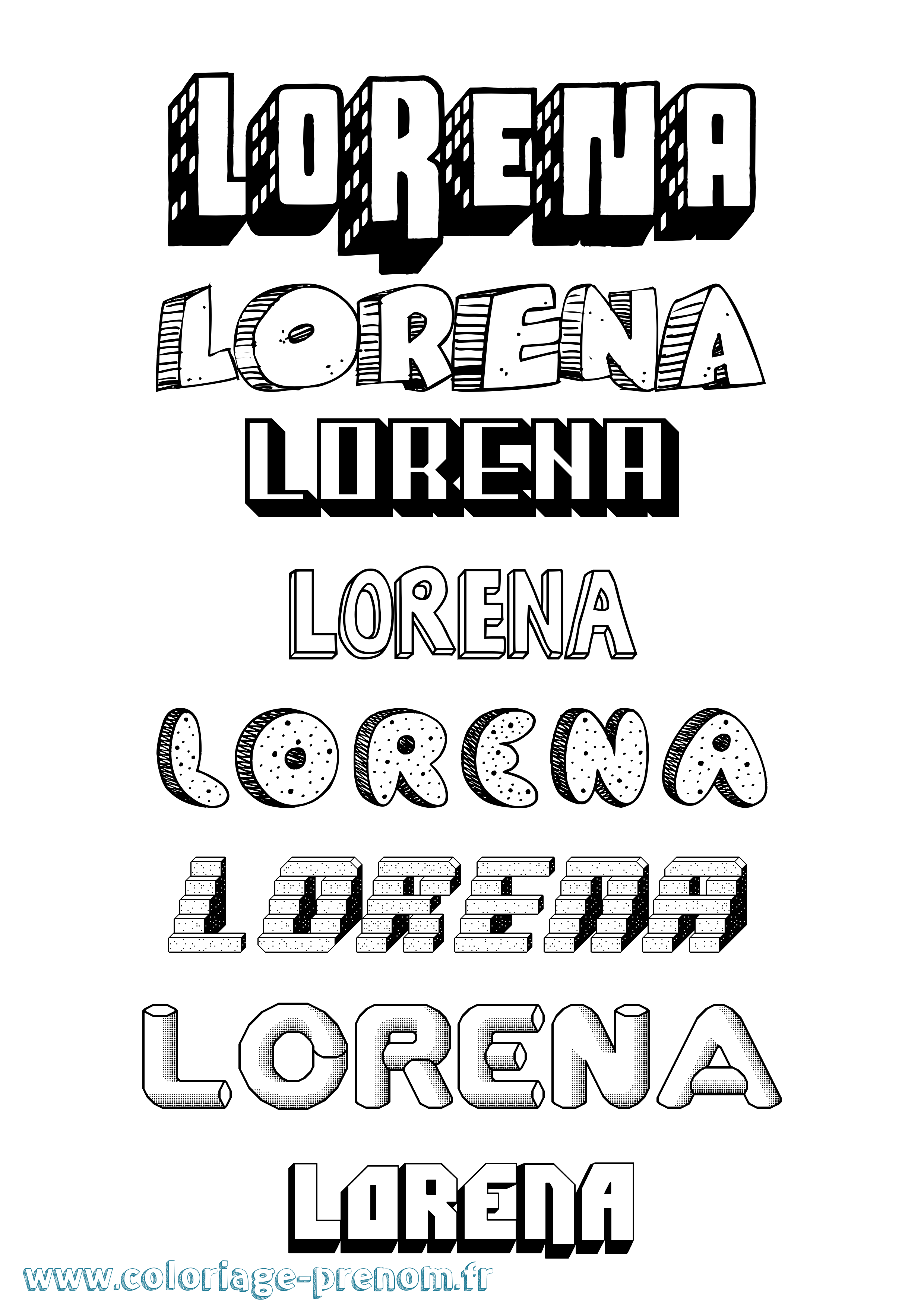 Coloriage prénom Lorena