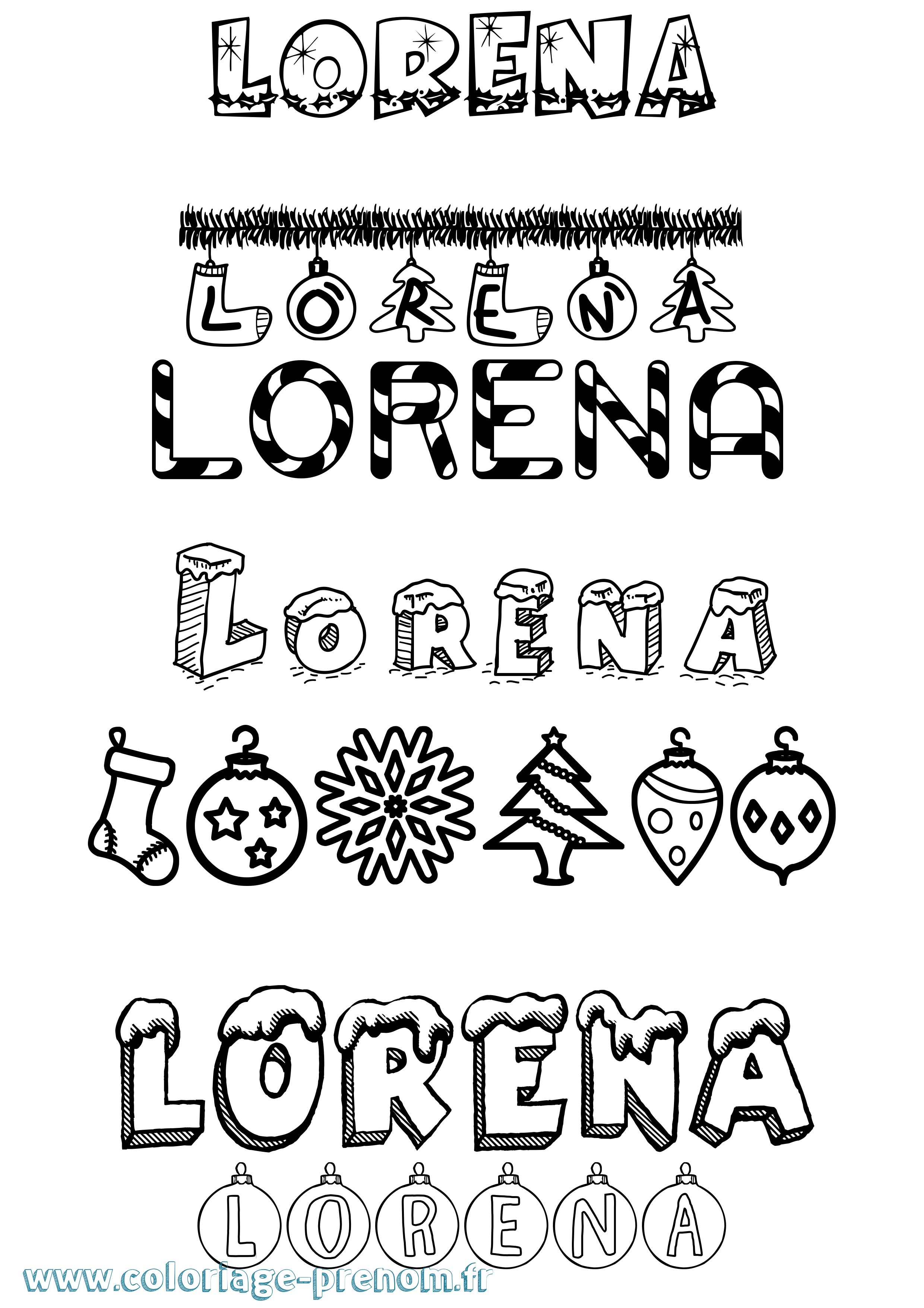 Coloriage prénom Lorena